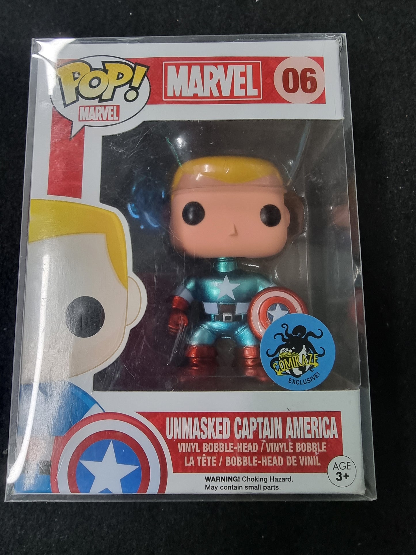FUNKO POP MARVEL UNMASKED CAPTAIN AMERICA COMIKAZE EXCLUSIVE #06