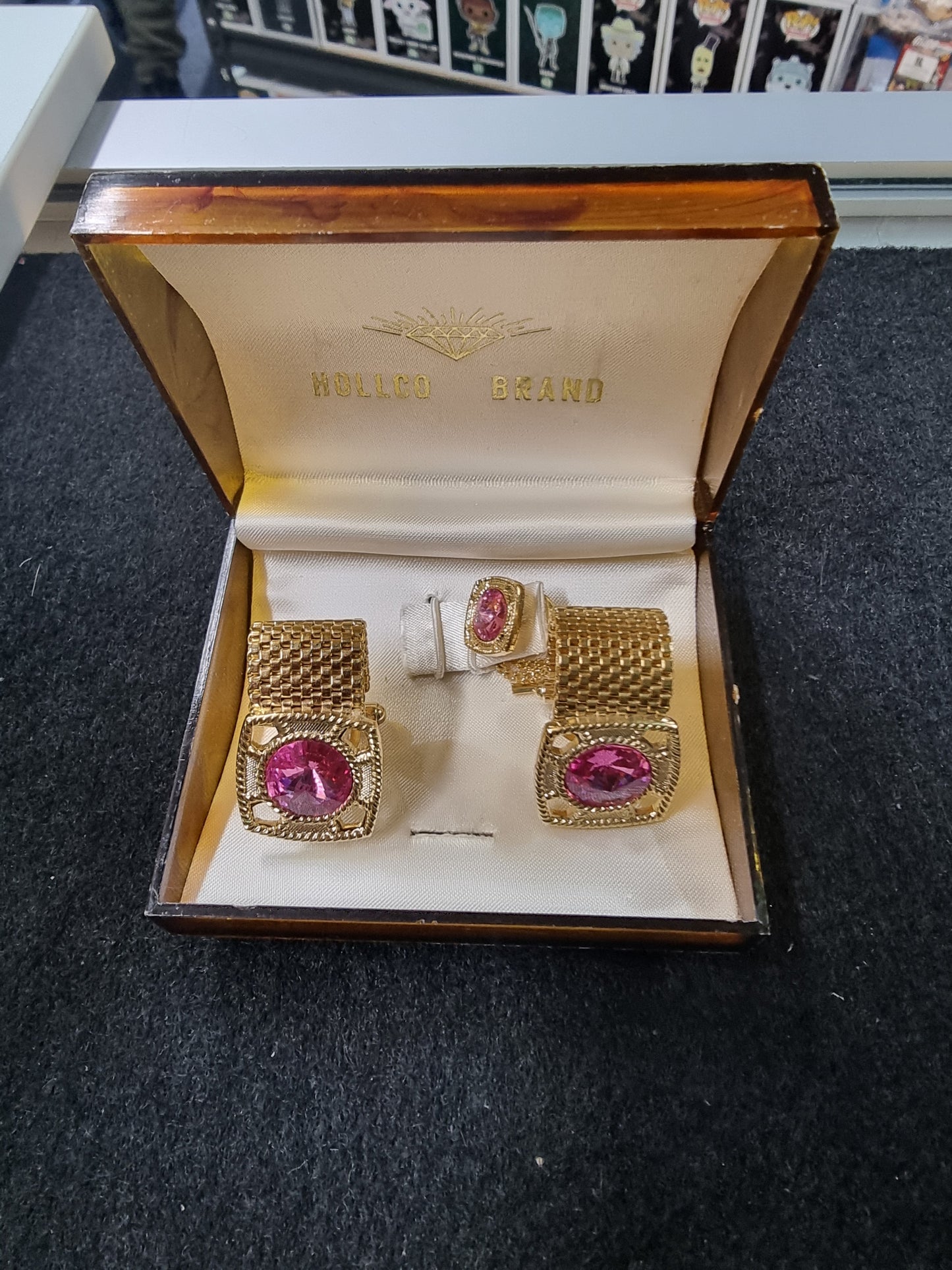 Watermelon Mesh Cufflinks And Tie Pin