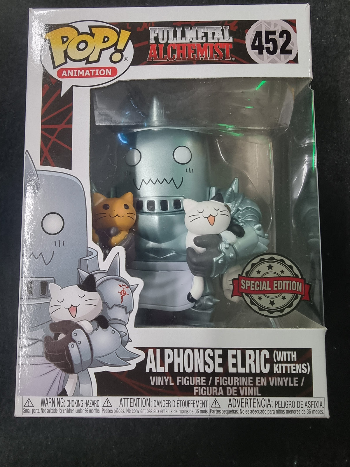 FUNKO POP FULLMETAL ALCHEMIST ALPHONSE ELRIC WITH KITTENS #452 SPECIAL EDITION