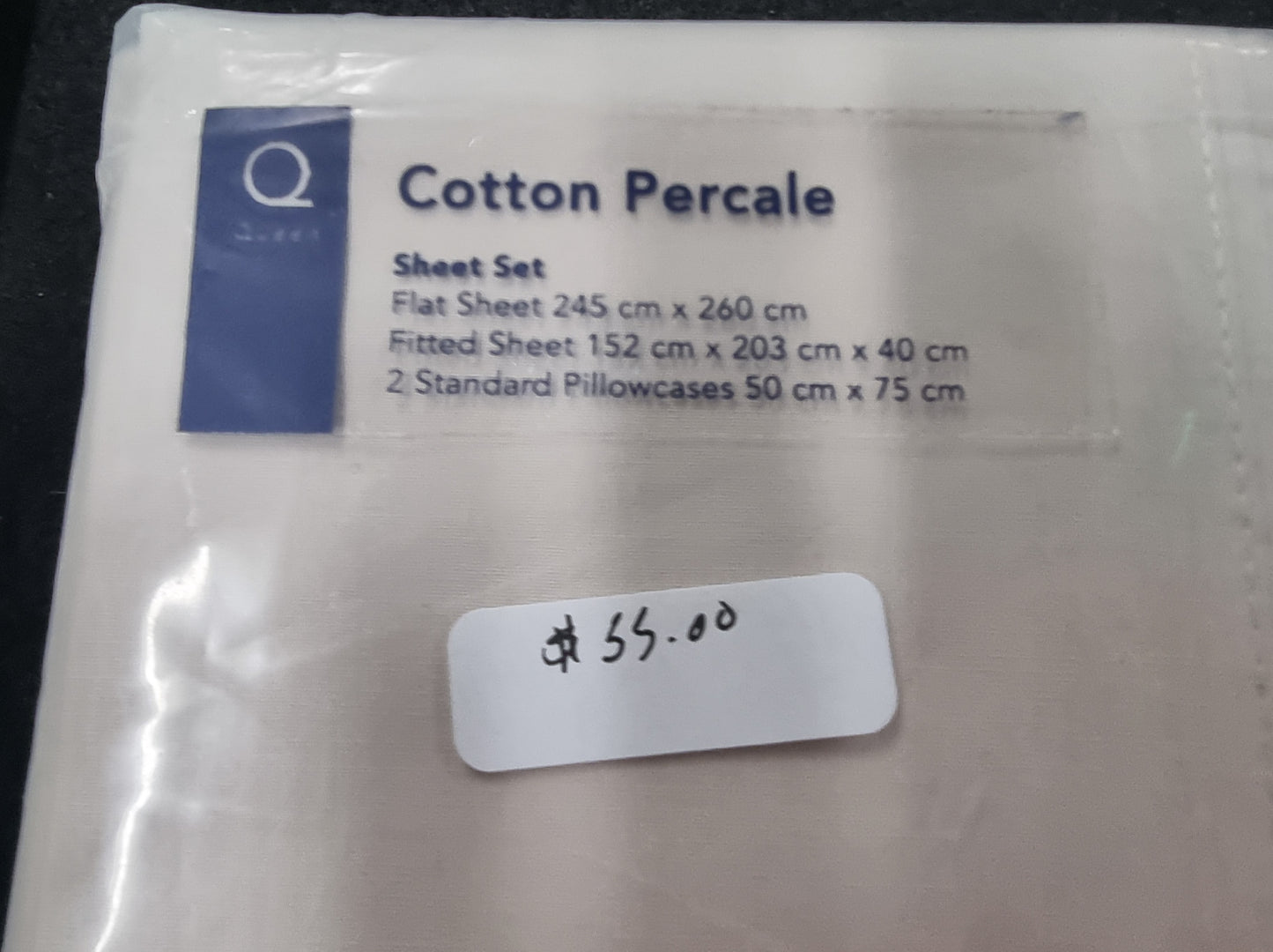 SHERIDAN COTTON PERCALE QUEEN BED SHEET SET