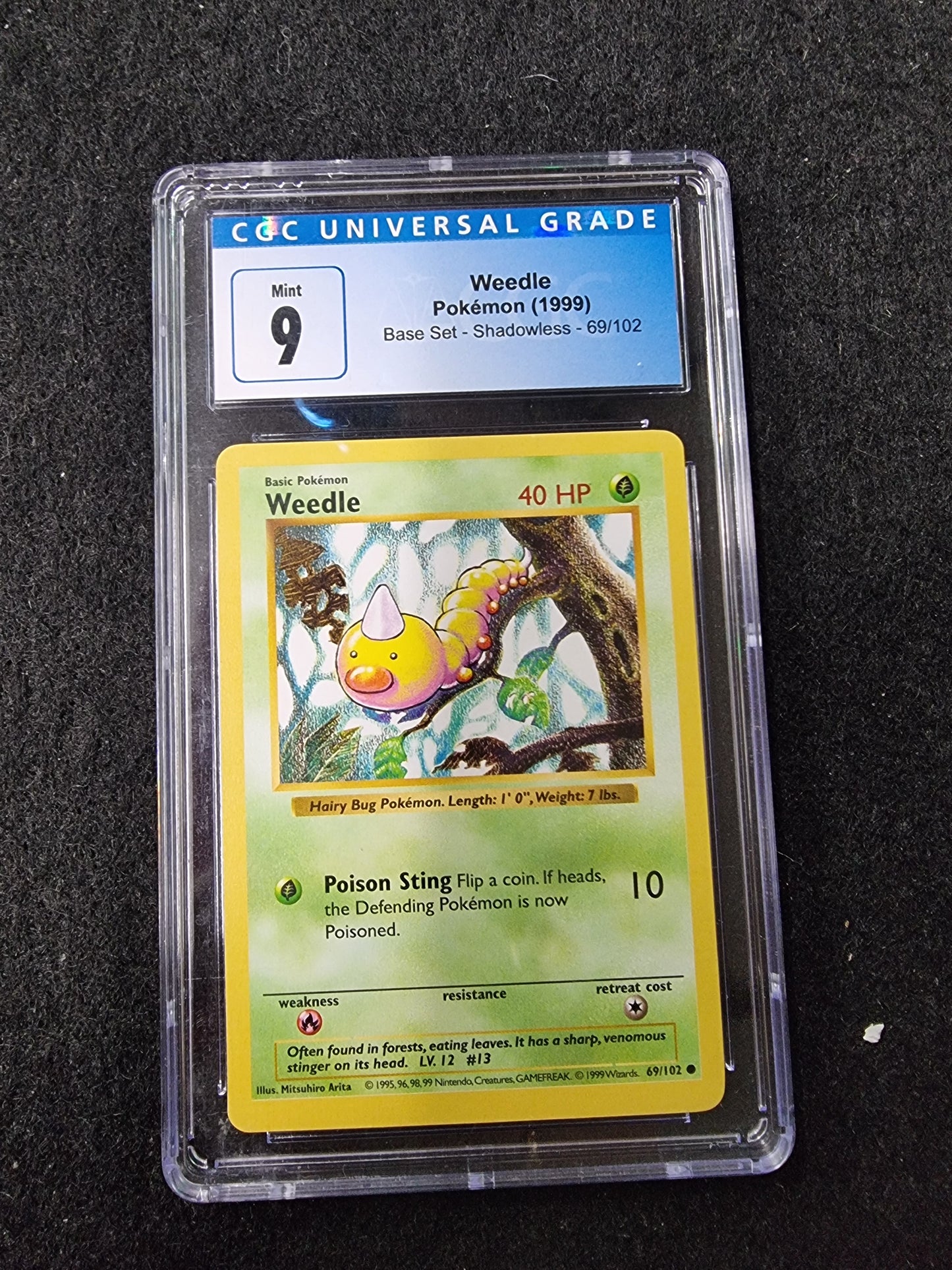 CGC 9 Rare 2000 Pokemon Weedle #69/102