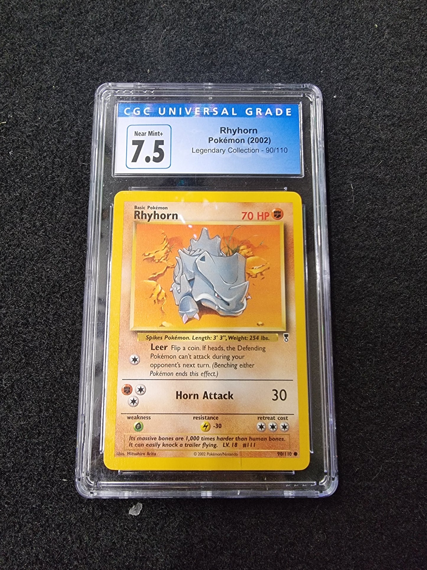 2000 Pokémon Jungle Set First Edition Rhydon 61 /64 Graded CGC 7.5