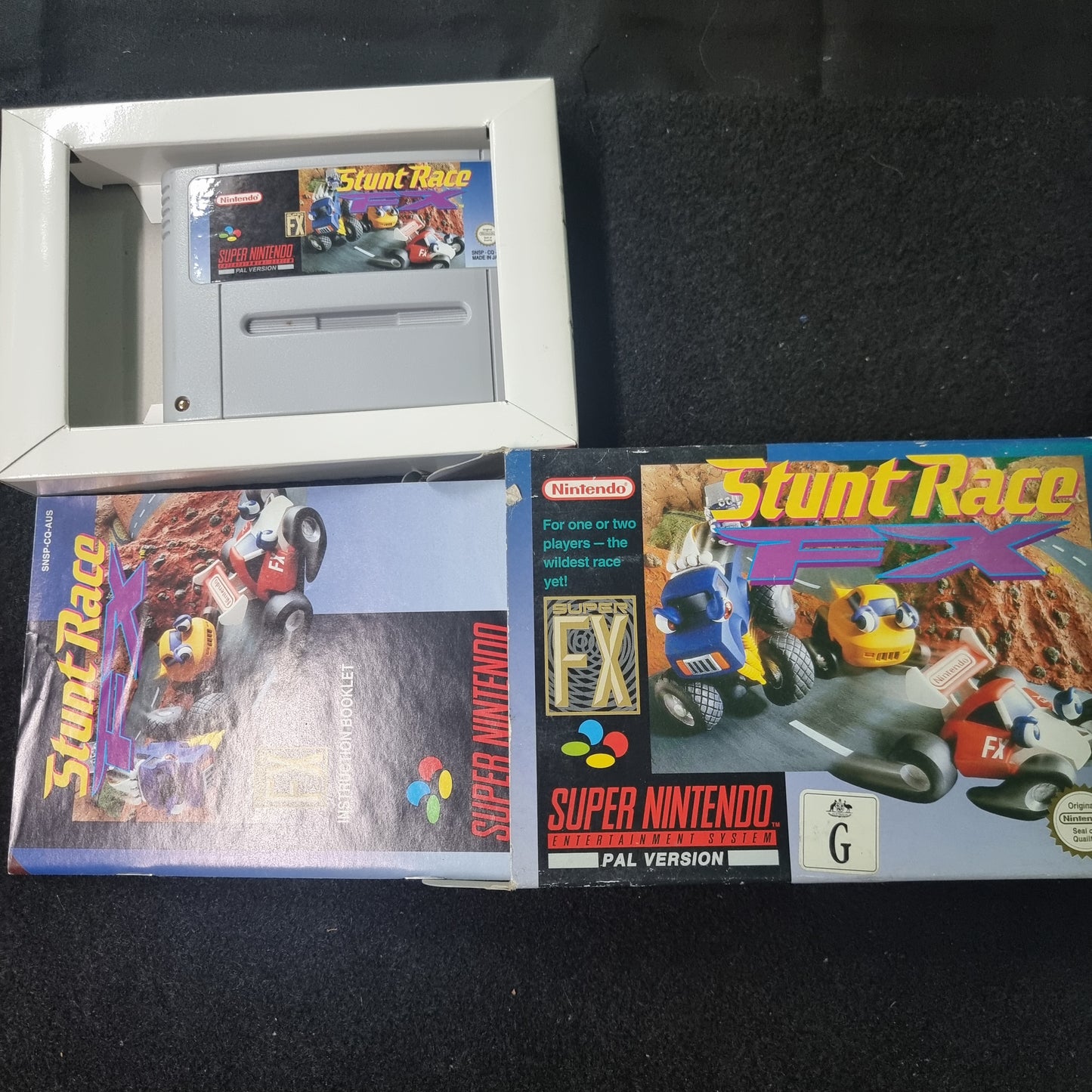 Stunt Race FX SNES Super Nintendo PAL Genuine Cart Boxed + Manual