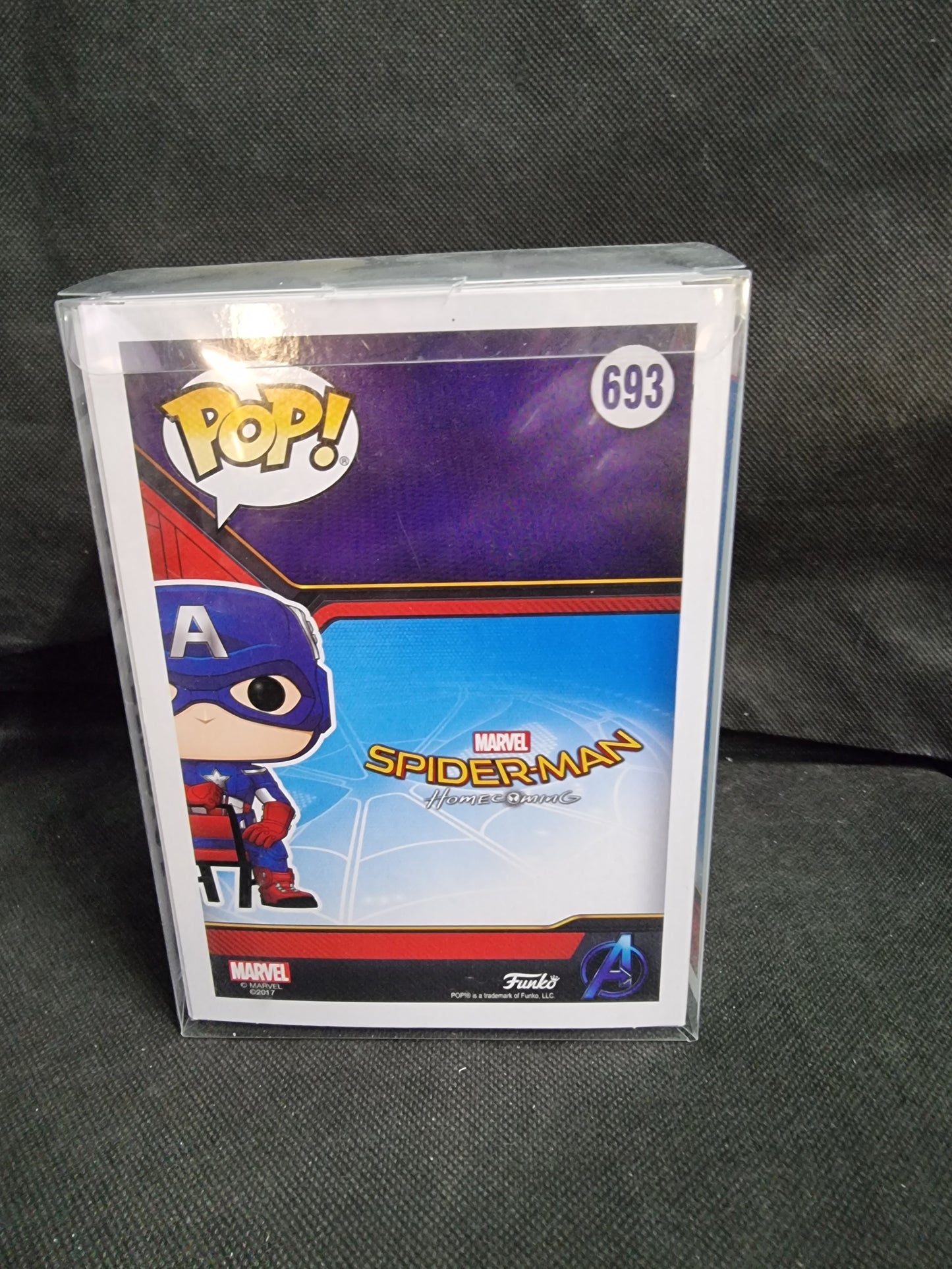 FUNKO POP MARVEL SPIDER-MAN HOMECOMING CAPTAIN AMERICA #693 COLLECTOR CORP