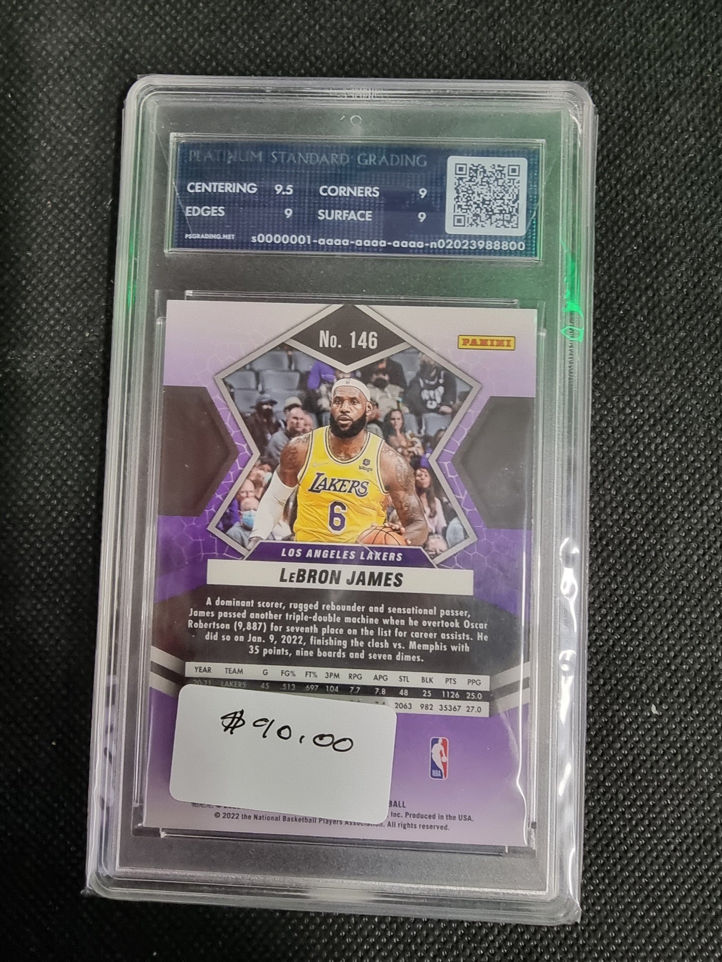 2021-2022 Panini Mosaic LeBron James #146 Los Angeles Lakers PSG 9 MINT