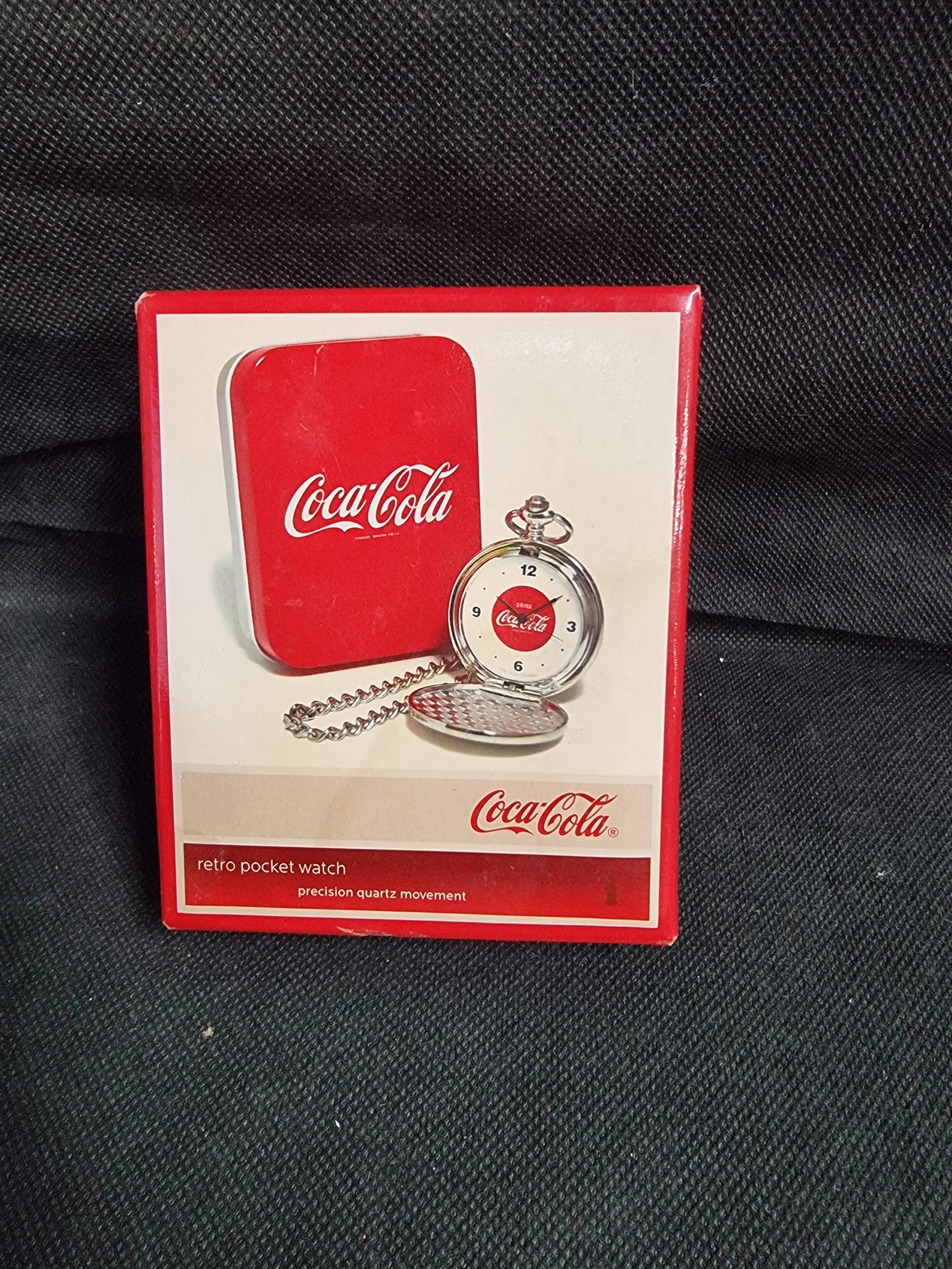 2008 Coke Coca Cola Pocket Watch Red Face