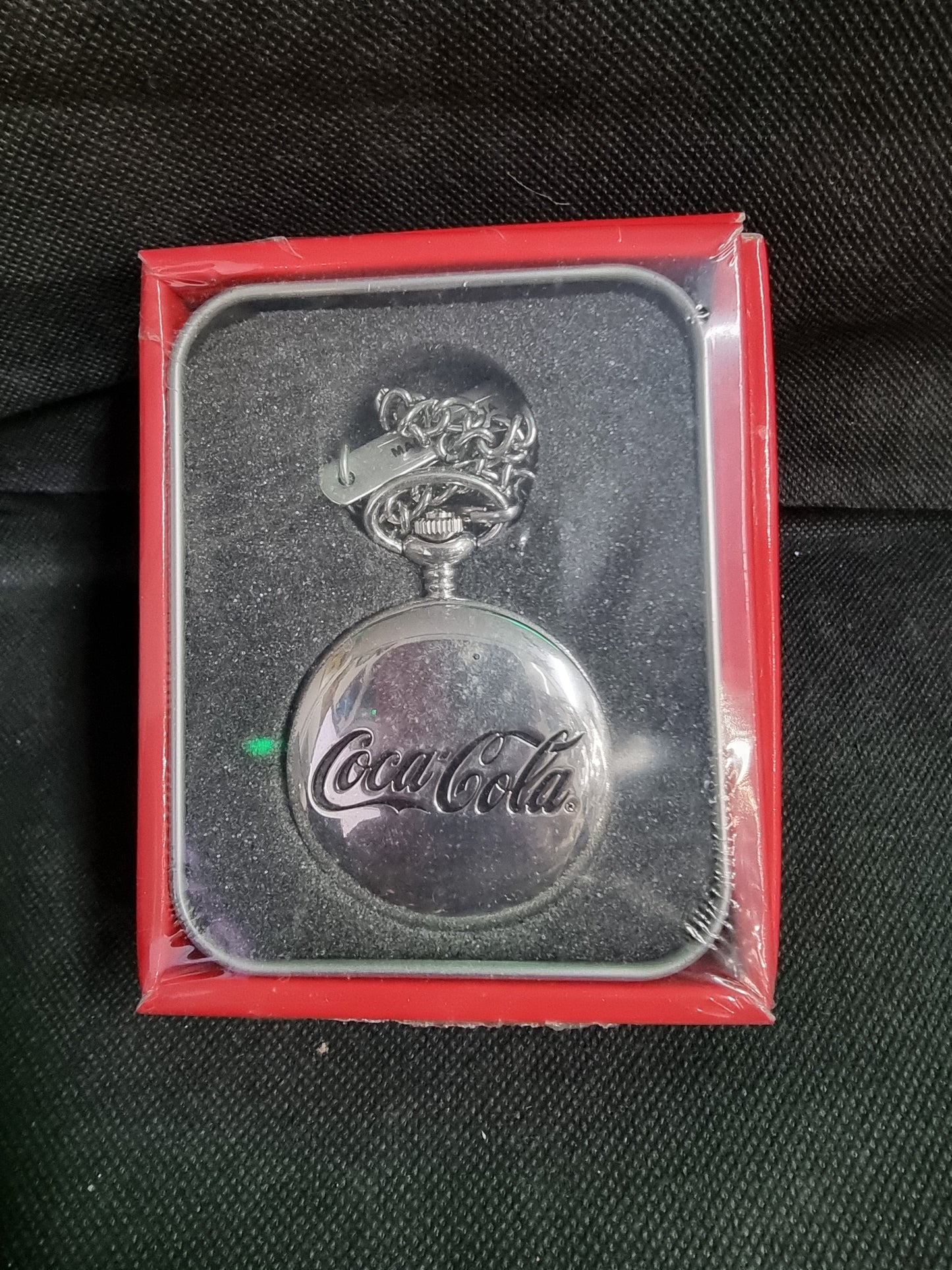 2008 Coke Coca Cola Pocket Watch Red Face