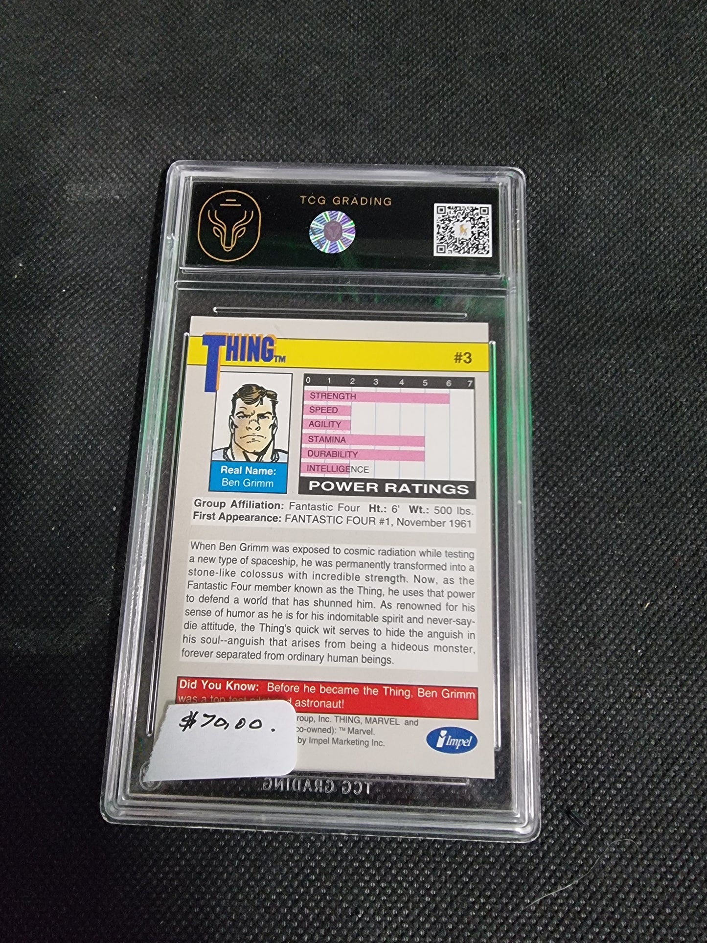 1991Marvel Universe Series 2 Thing # 3 TCG Grading 10 FLS