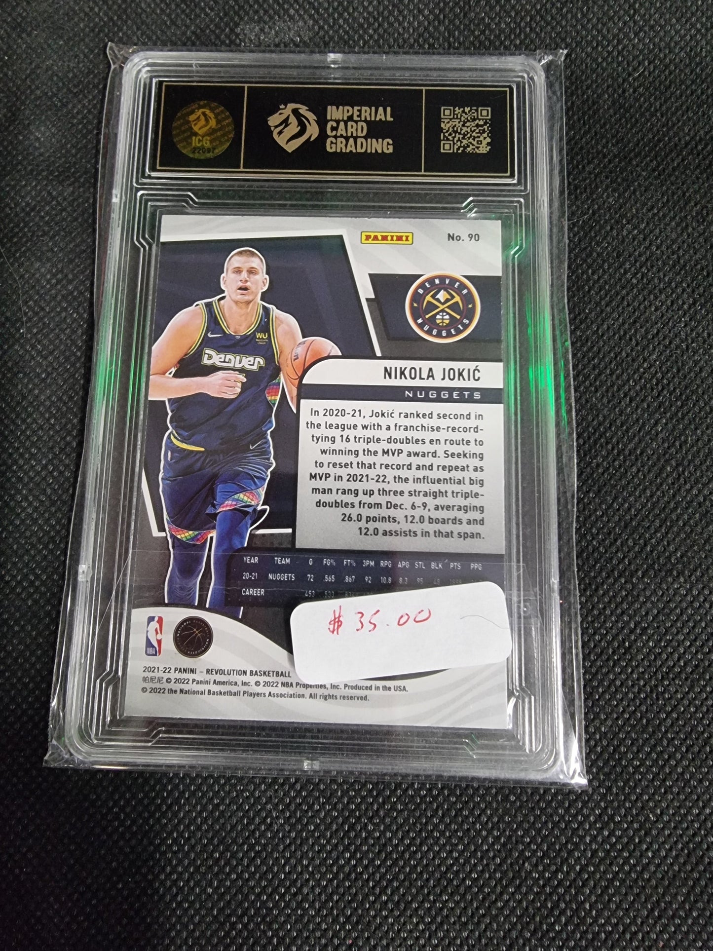 2021 Panini Revolution Nikola Jokic ICG 8 NMT-MT Captain Comics and Collectables Pty Ltd
