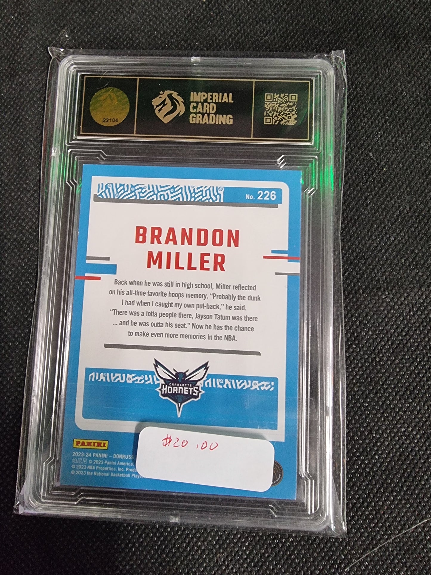 2023-24 Panini Donruss - Rated Rookie Brandon Miller #226 ICG 8 NMT-MT