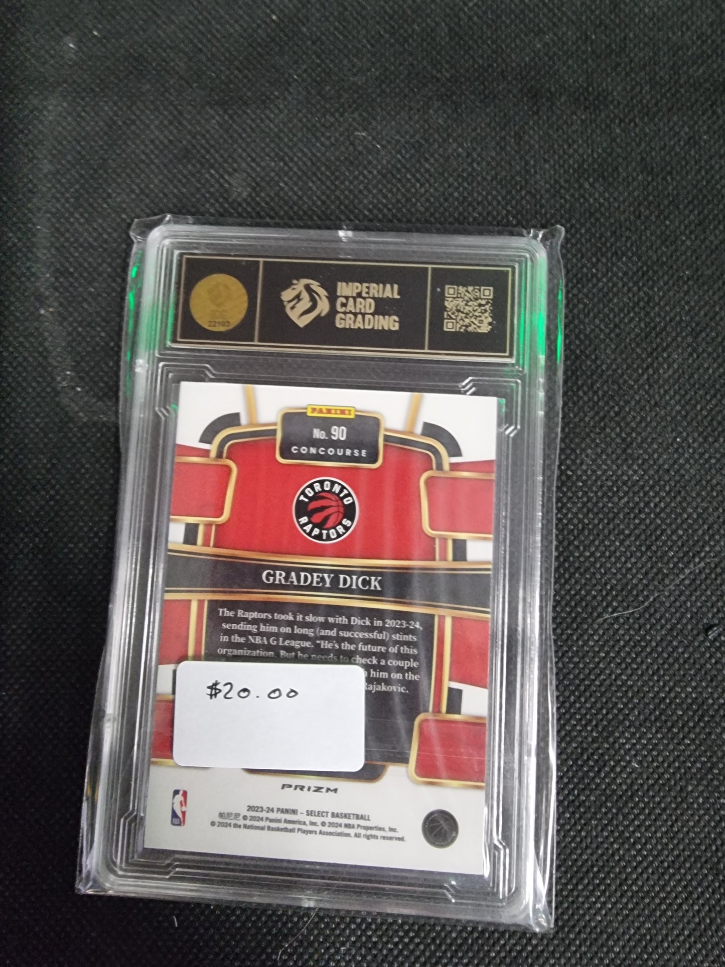 2023-24 Gradey Dick Panini Select Concourse Tri-Color #90 ICG 9 MINT