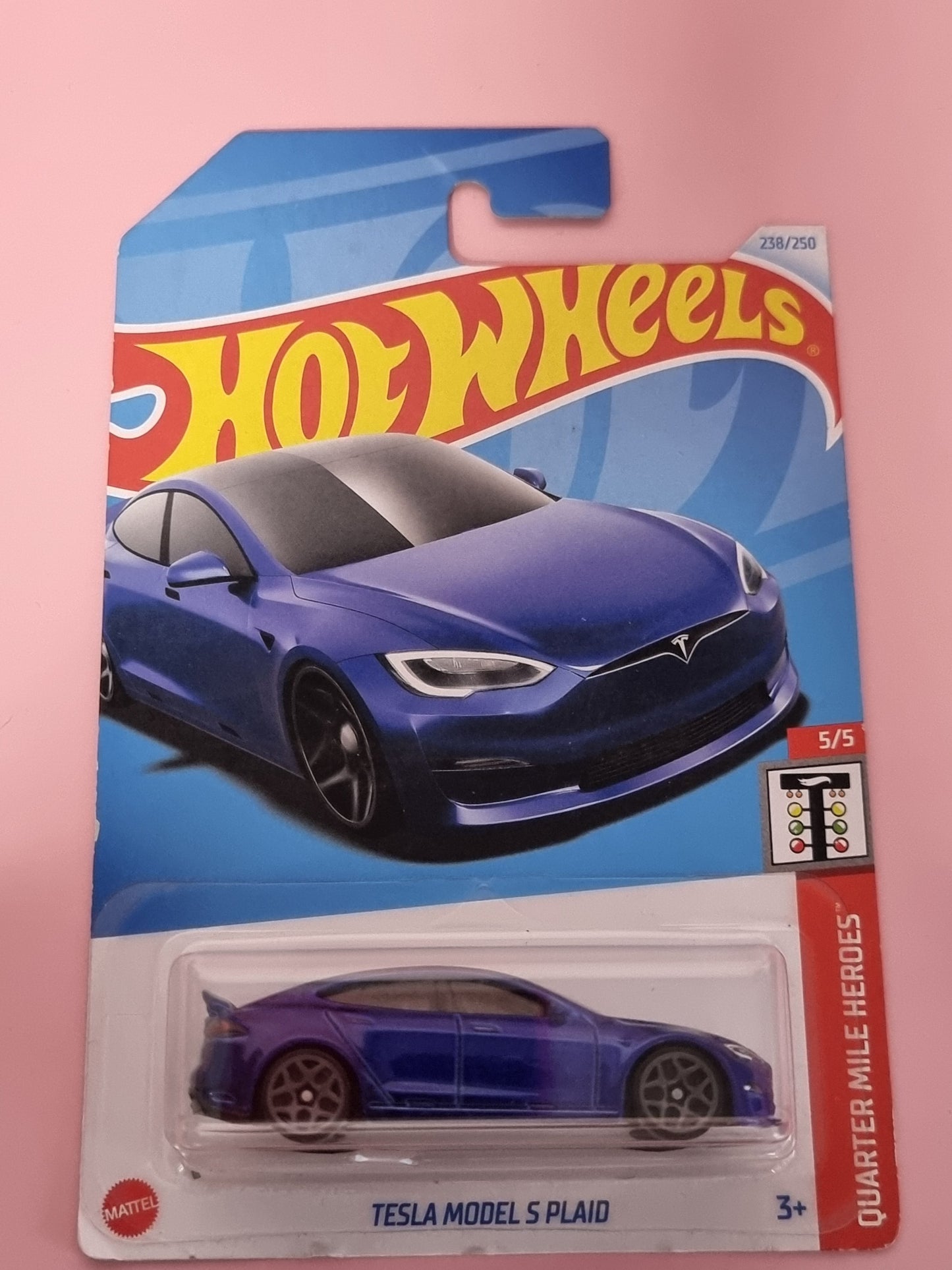 HOT WHEELS TESLA MODEL S PLAID BLUE 2024 QUARTER MILE HEROES Captain Comics and Collectables Pty Ltd