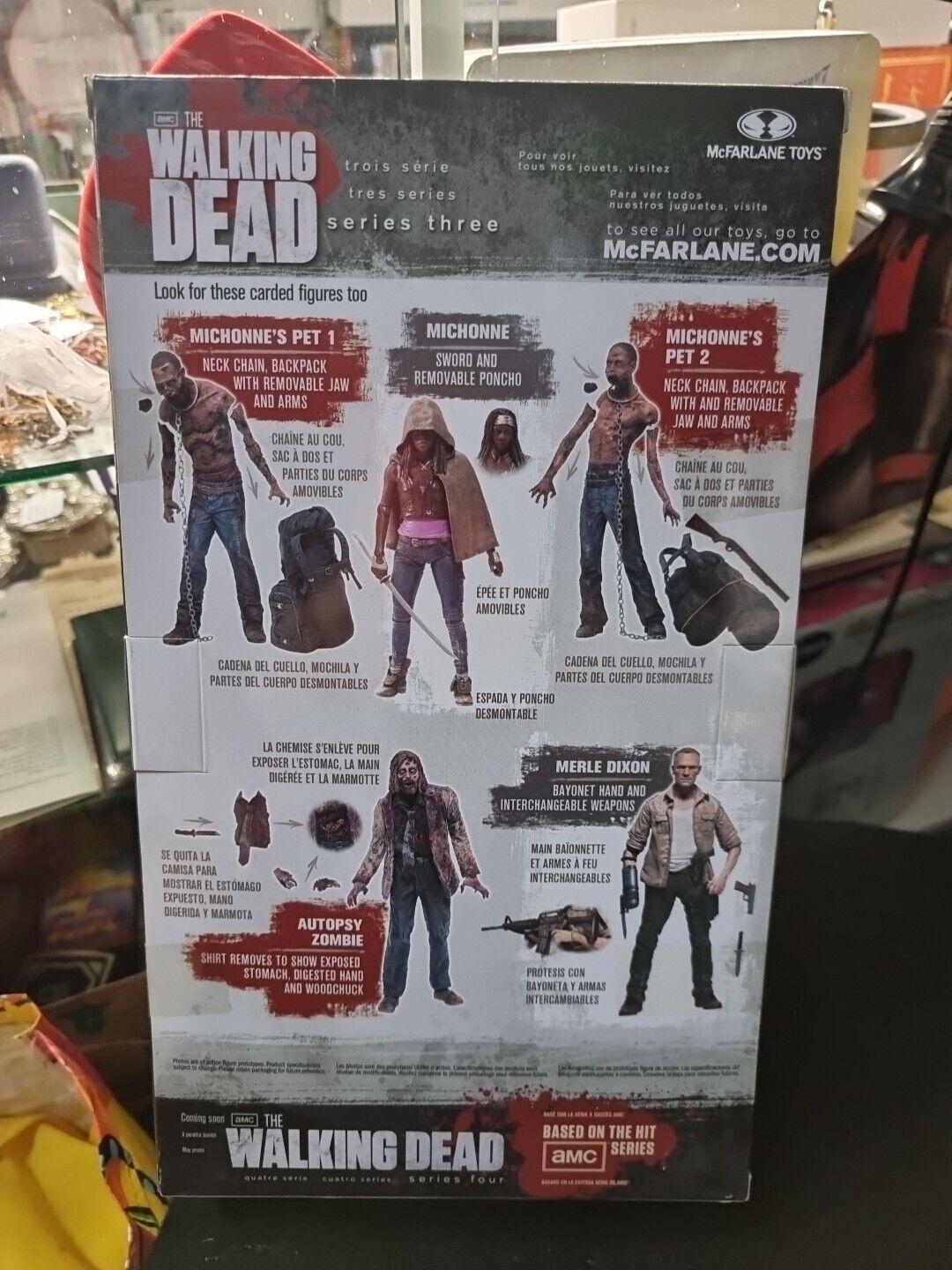 The Walking Dead Bloody 3 Pack Michonne With Zombie Pets McFarlane