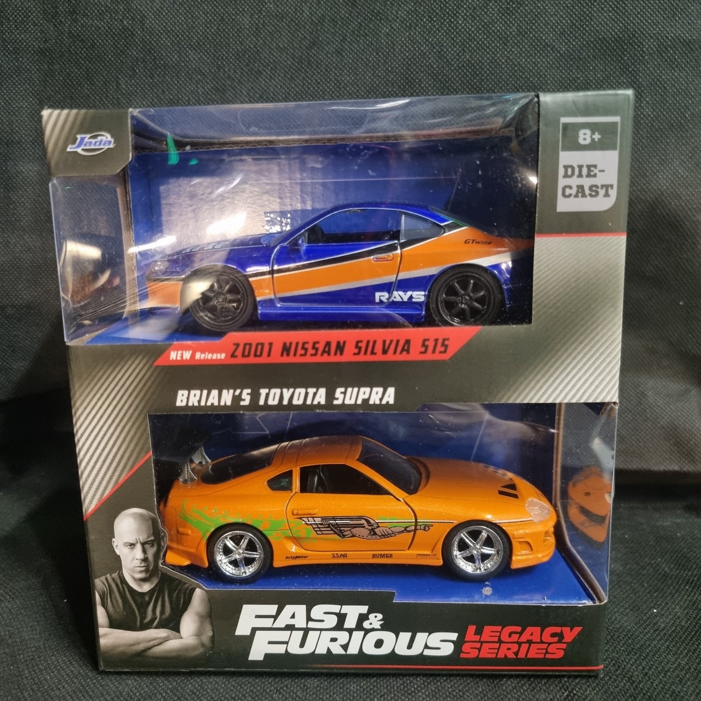 (JADA) 2023 Fast & Furious Legacy Series 2 Car Set Nissan Silvia/ Brian's Supra