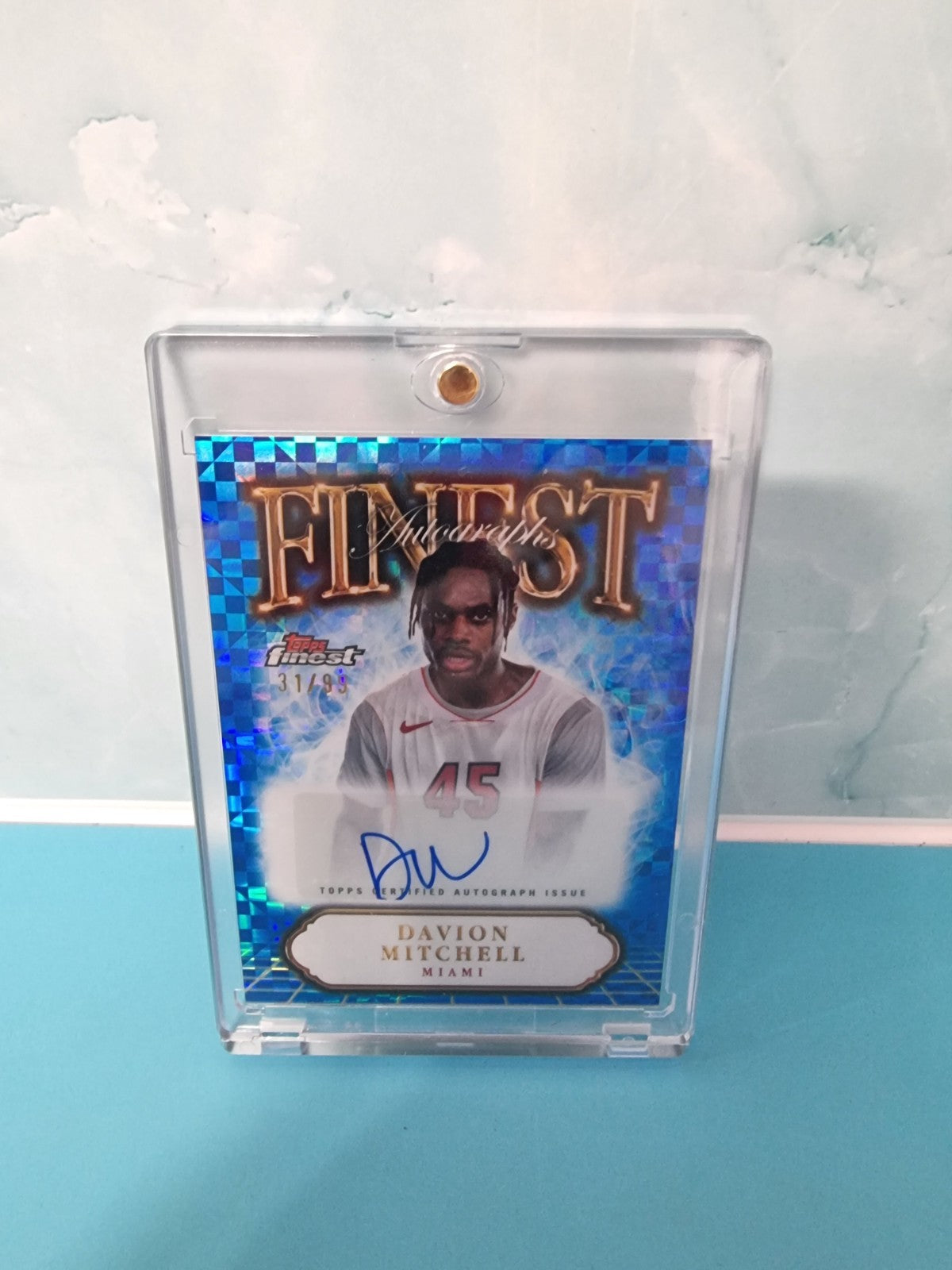 DAVION MITCHELL 2024-25 TOPPS FINEST AUTOGRAPH BLUE GEOMETRIC AUTO 31 /99
