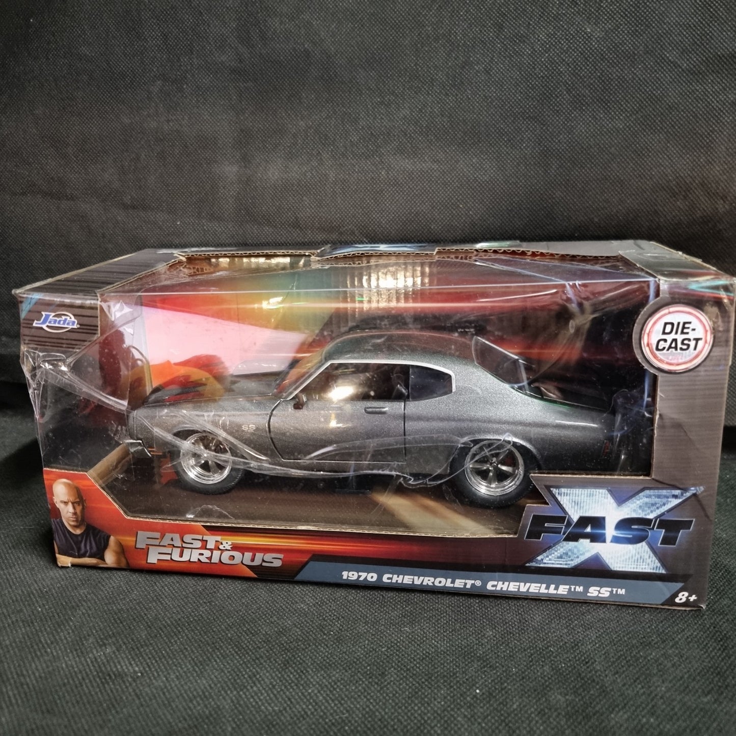 1970 CHEVROLET CHEVELLE SS GRAY "FAST & FURIOUS" 1/24 DIECAST CAR (Damaged Box