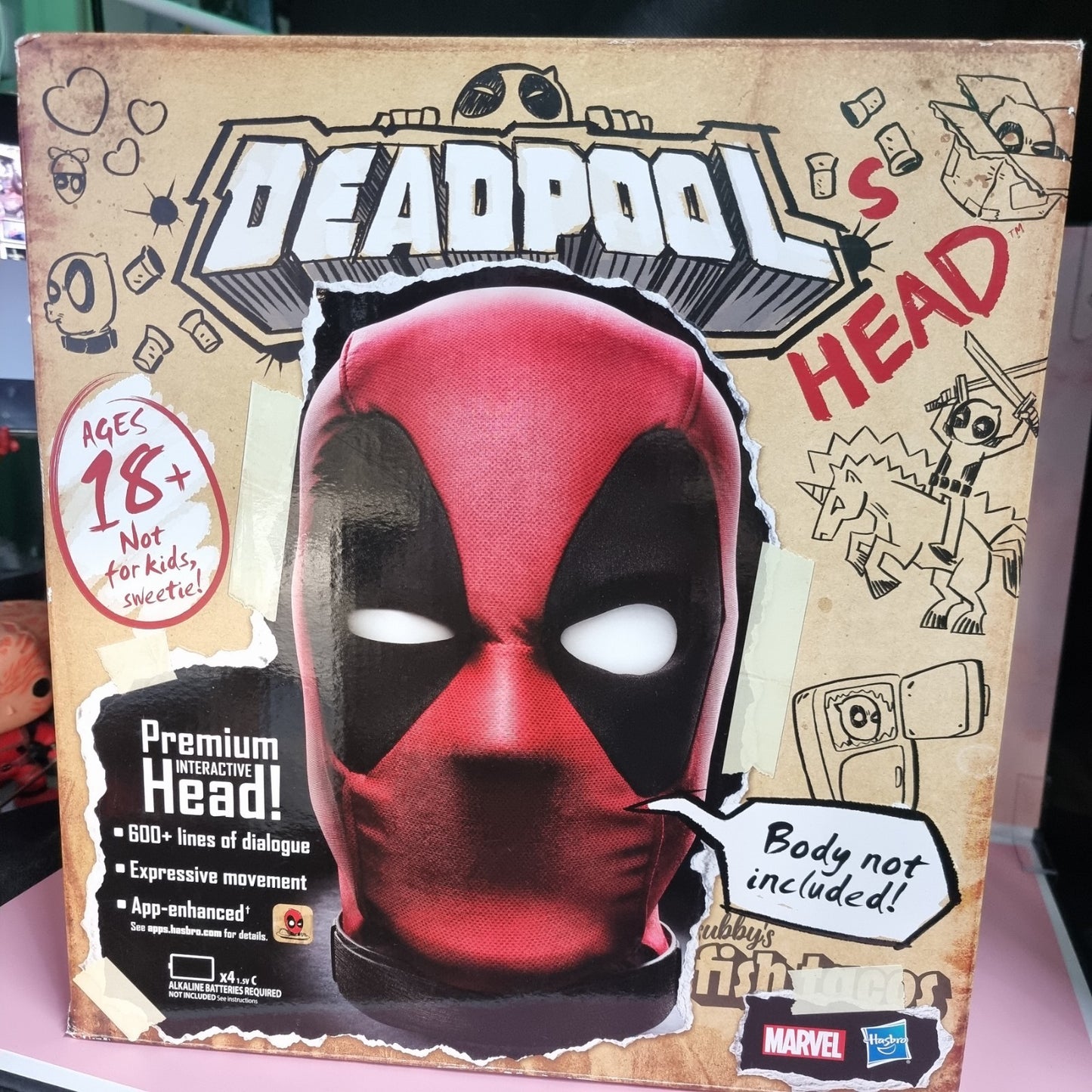 Marvel Legends Deadpools Head: Moving Talking Electronic Collectible SFX/Phrases