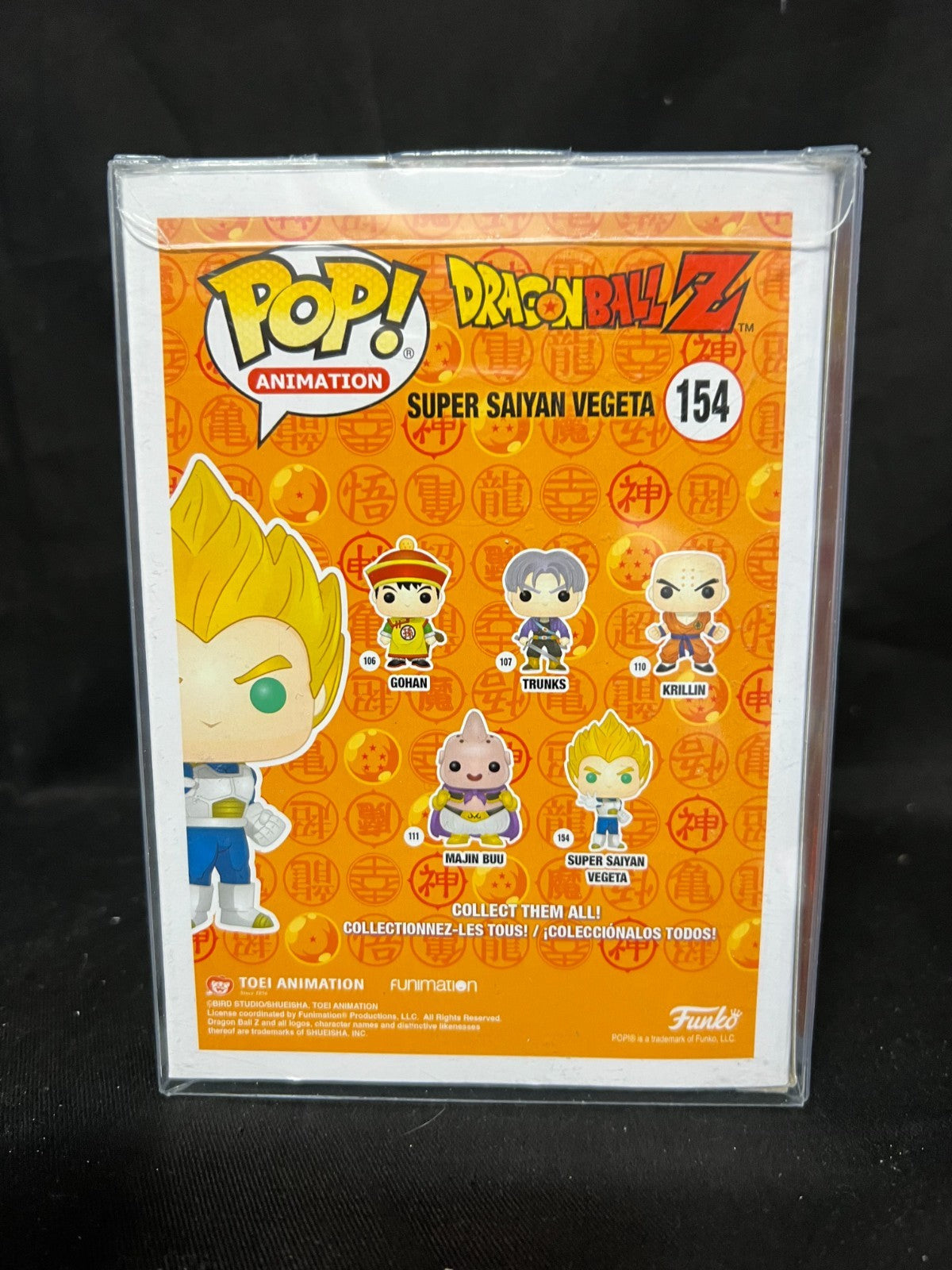 DBZ - Super Saiyan Vegeta Funko Pop 154 Gold 2018 Summer Convention + Protector