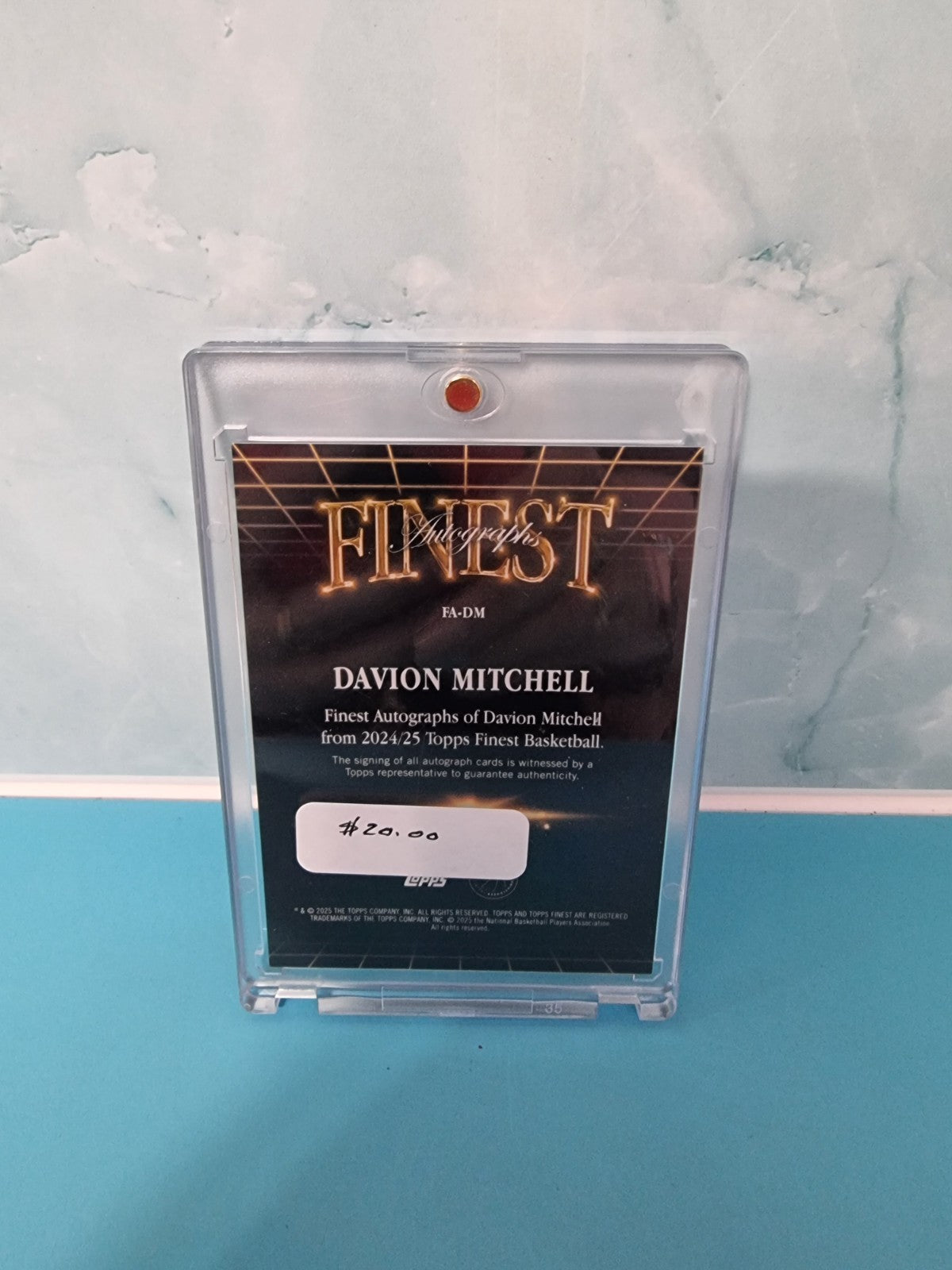 DAVION MITCHELL 2024-25 TOPPS FINEST AUTOGRAPH BLUE GEOMETRIC AUTO 31 /99