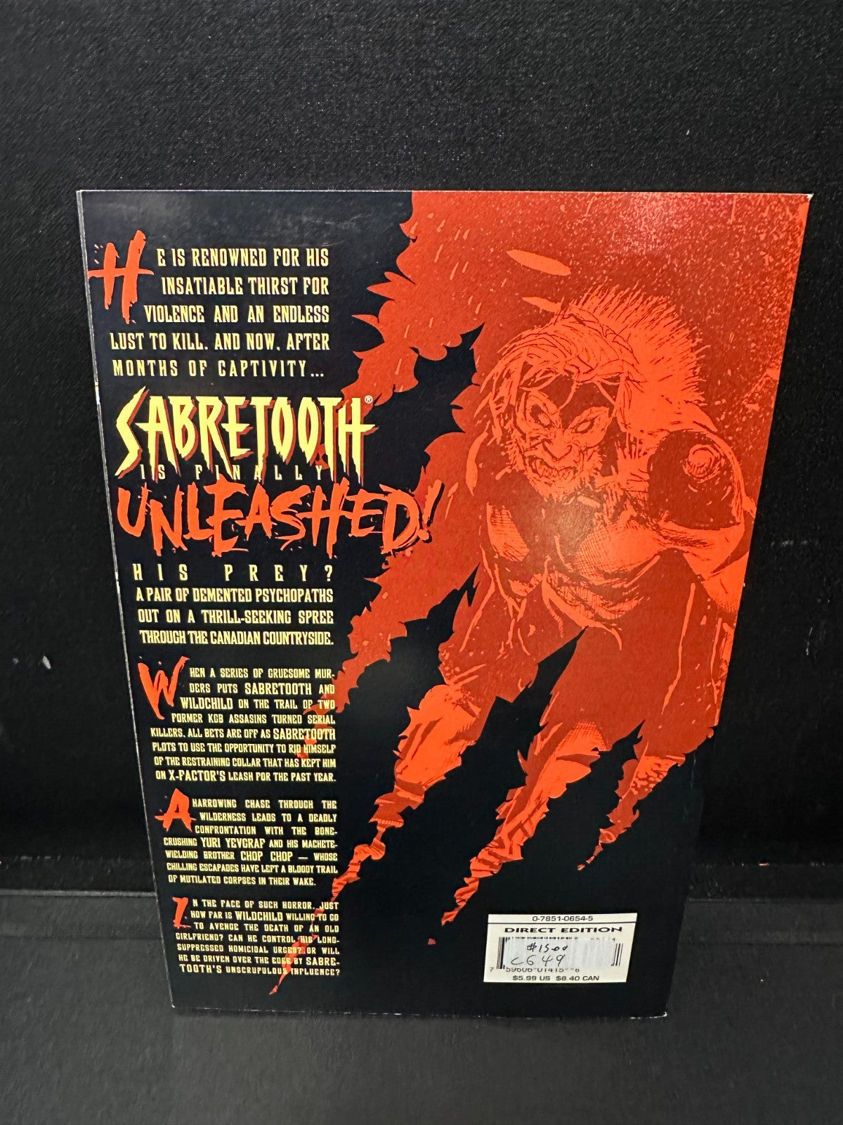 Marvel Comics Sabretooth Back To Nature Graphic Novel