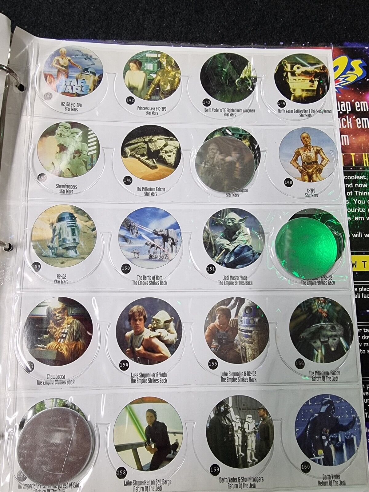 Official Star Wars Tazo album missing 11 tazos