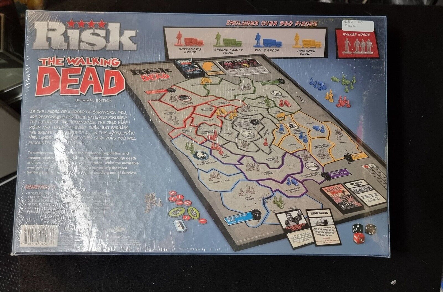 The Walking Dead Risk Survival Edition Zombie Conquest Board Game Hasbro. Sealed