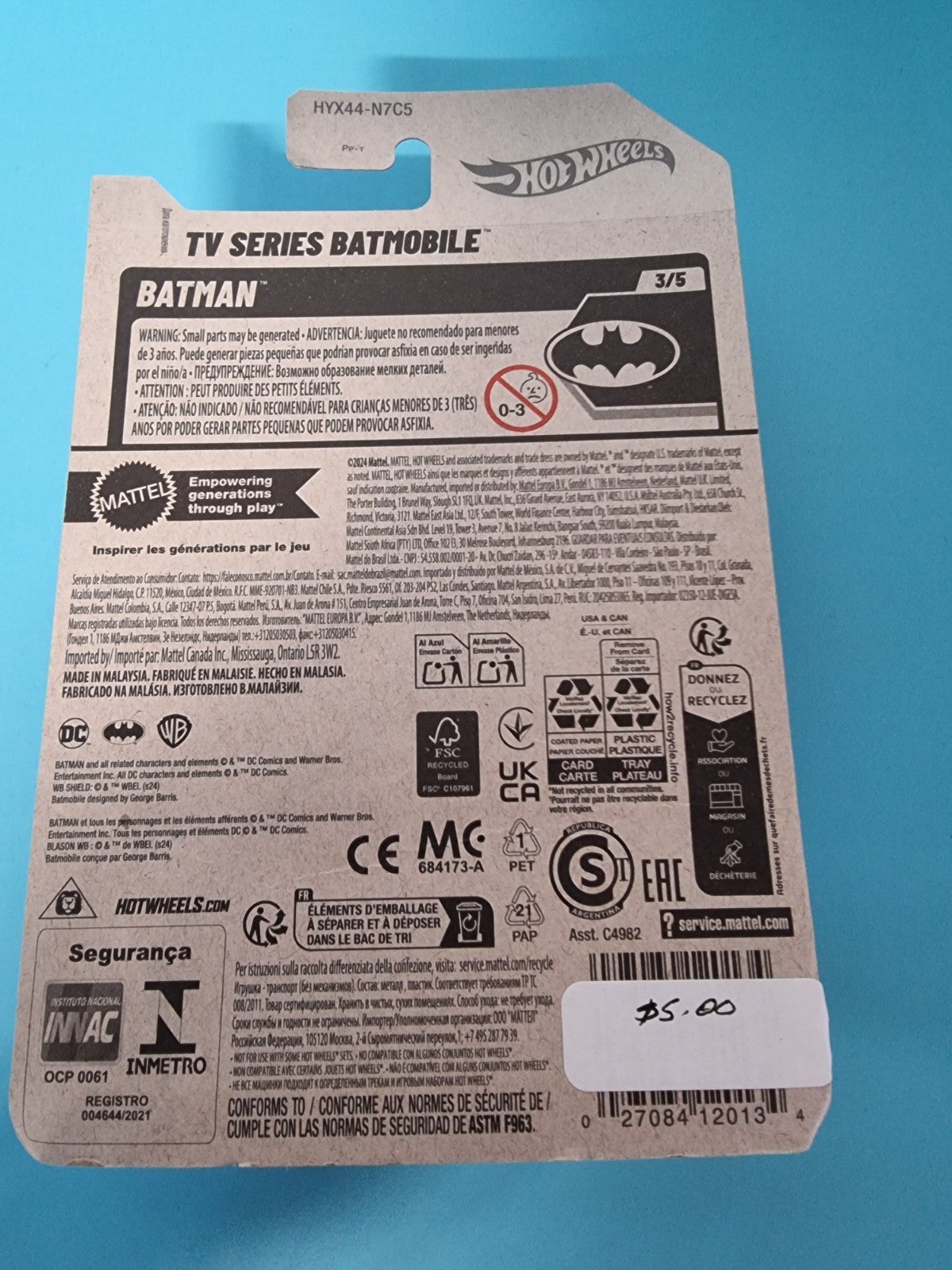Hot Wheels Batmobile Batman TV Series 1:64 Diecast Car New Sealed 103/250