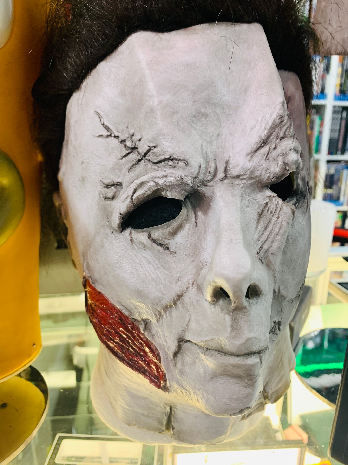 Michael Myers mask with red scar