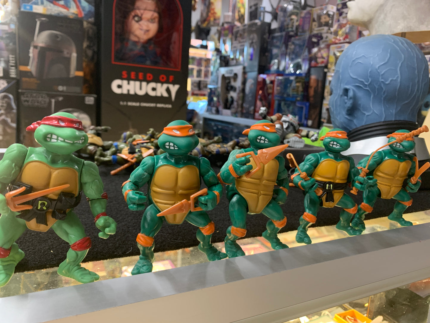 Teenage mutant ninja turtles set of 5 used toys