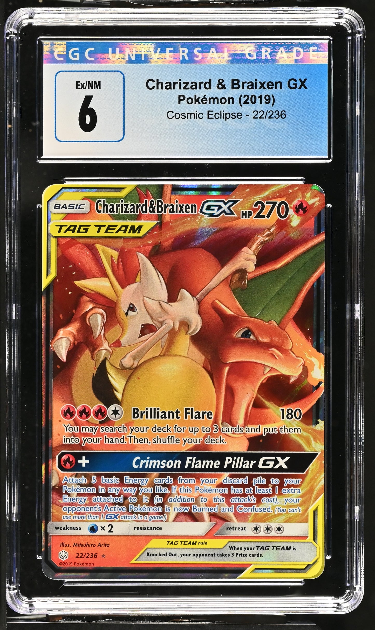 Charizard & Braixen GX Pokémon Year 2019 CGC Graded Card - N08738