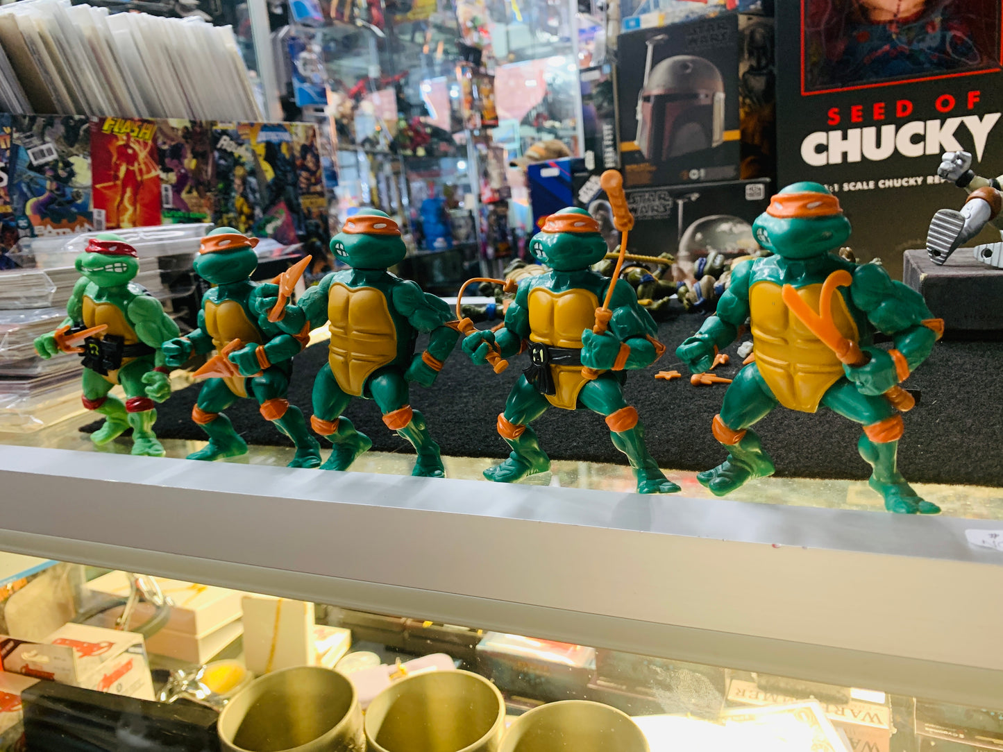Teenage mutant ninja turtles set of 5 used toys