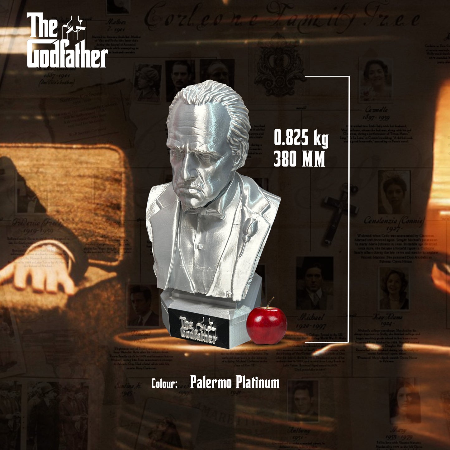 The Godfather Don Vito Corleone Bust Custom Statue - Palermo Platinum