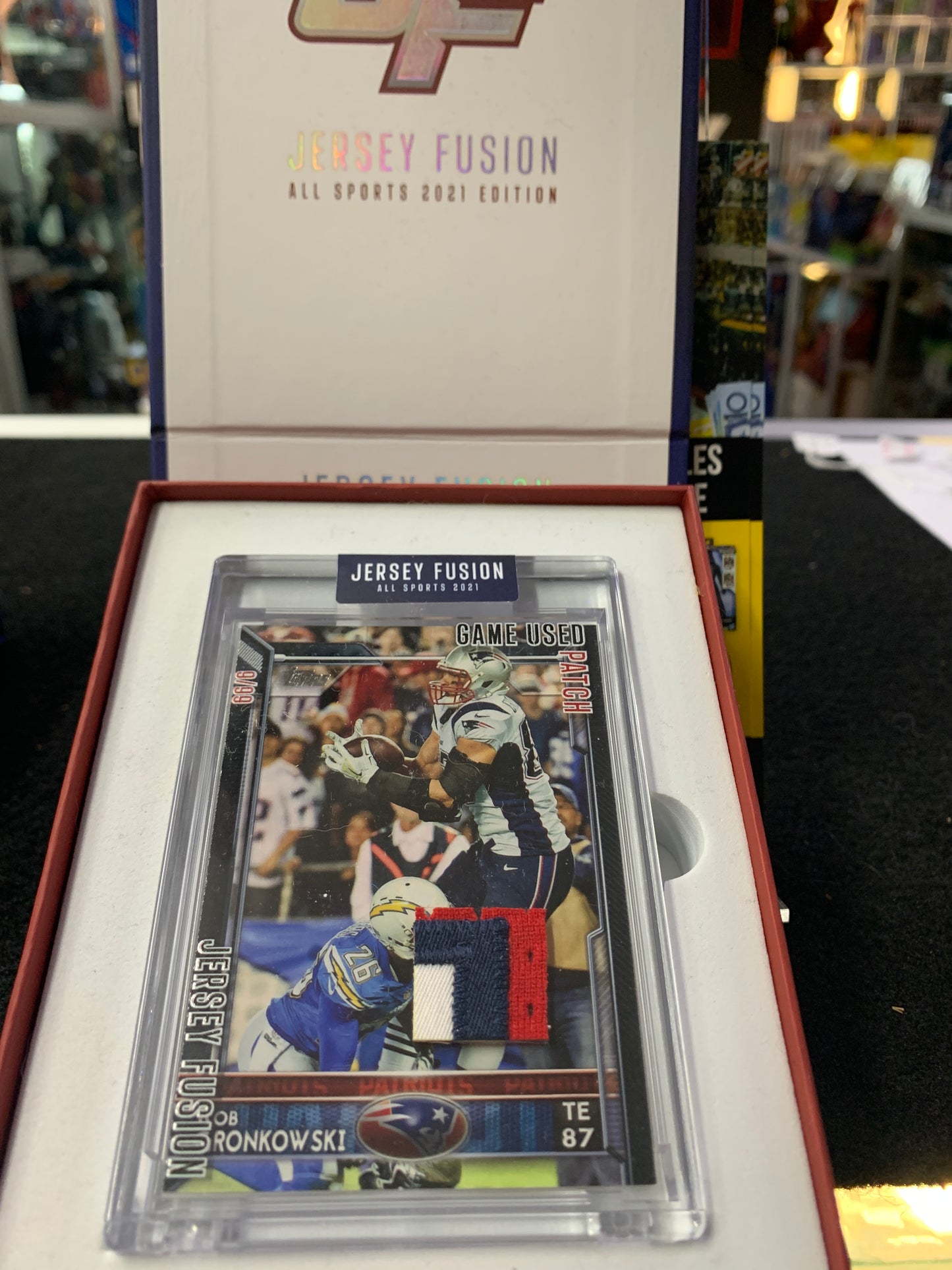 Sports cards jersey fusion Rob Gronkowski
