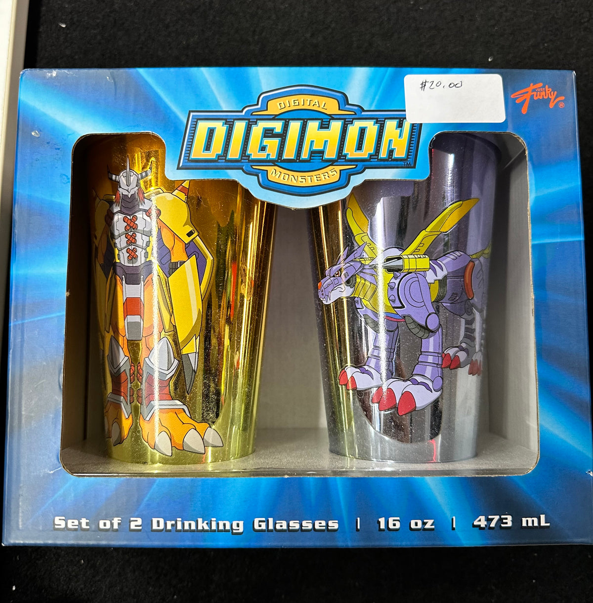 DIGIMON SET OF 2 DRINKING GLASSES