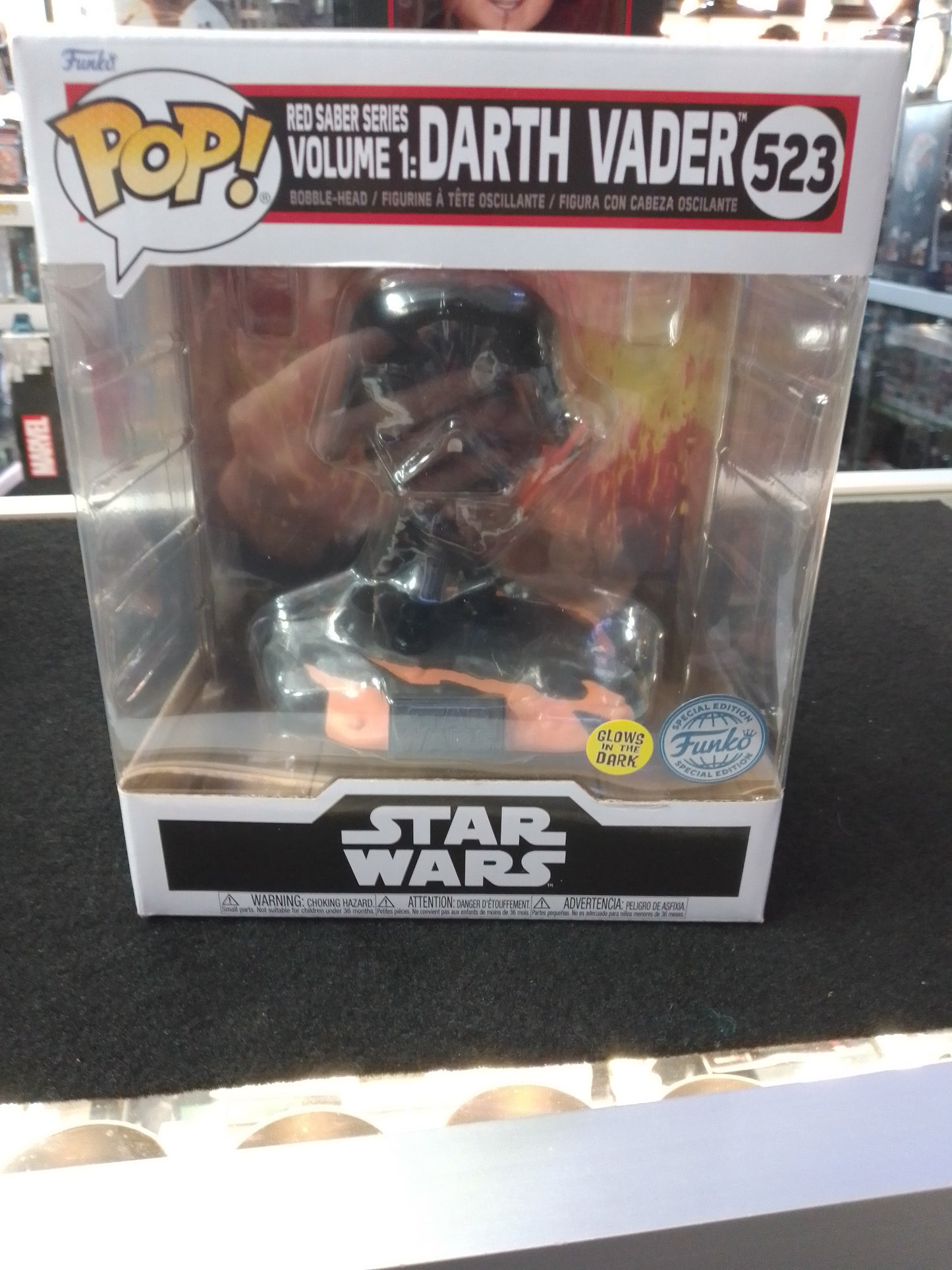 Pop! Vinyl Star Wars Darth Vader Red Saber Series Vol 1 Glow in the Dark #523 - N08524