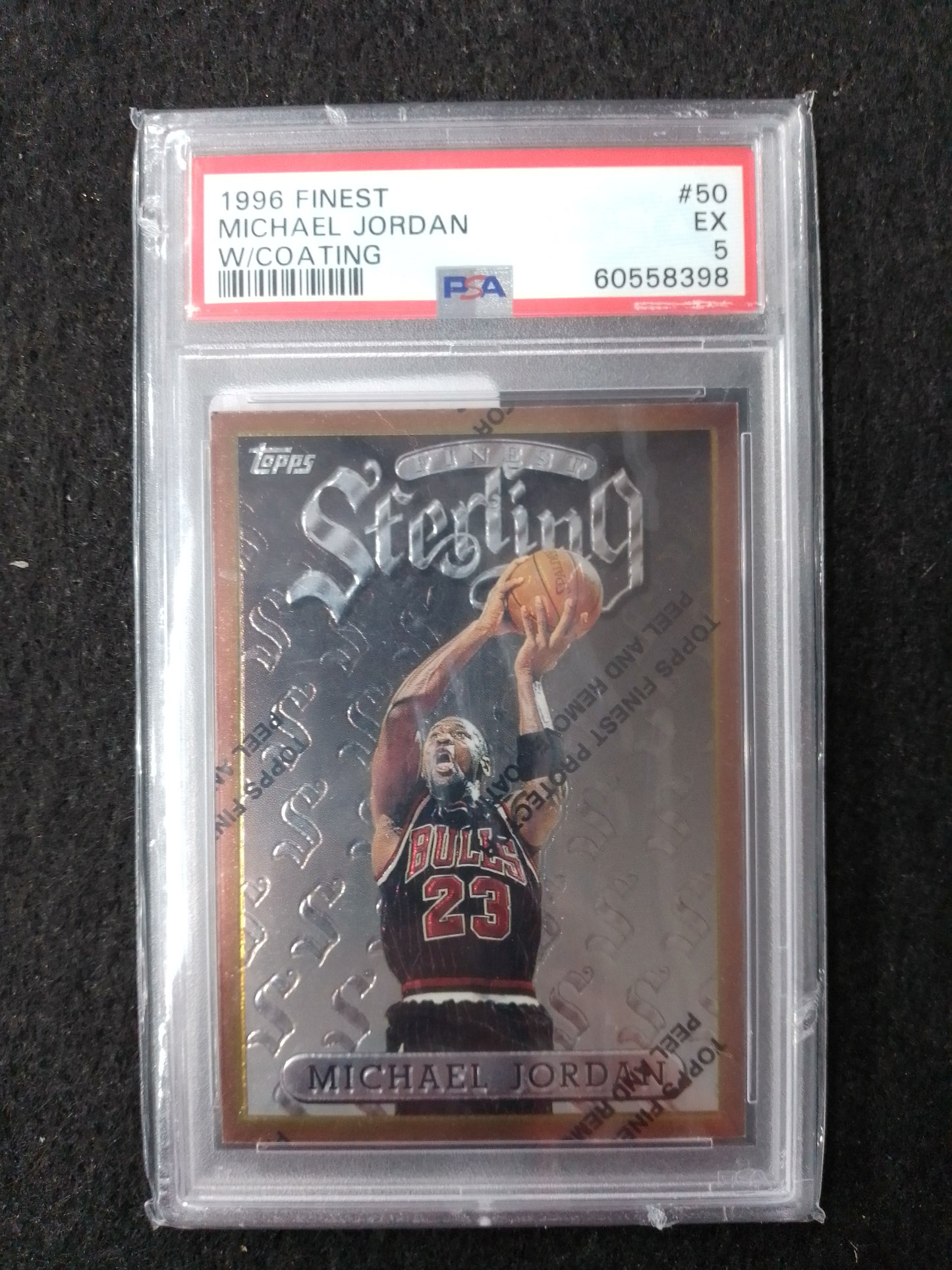 Michael Jordan Topps 1996 Finest Sterling W/Coating PSA Graded Card - N08959