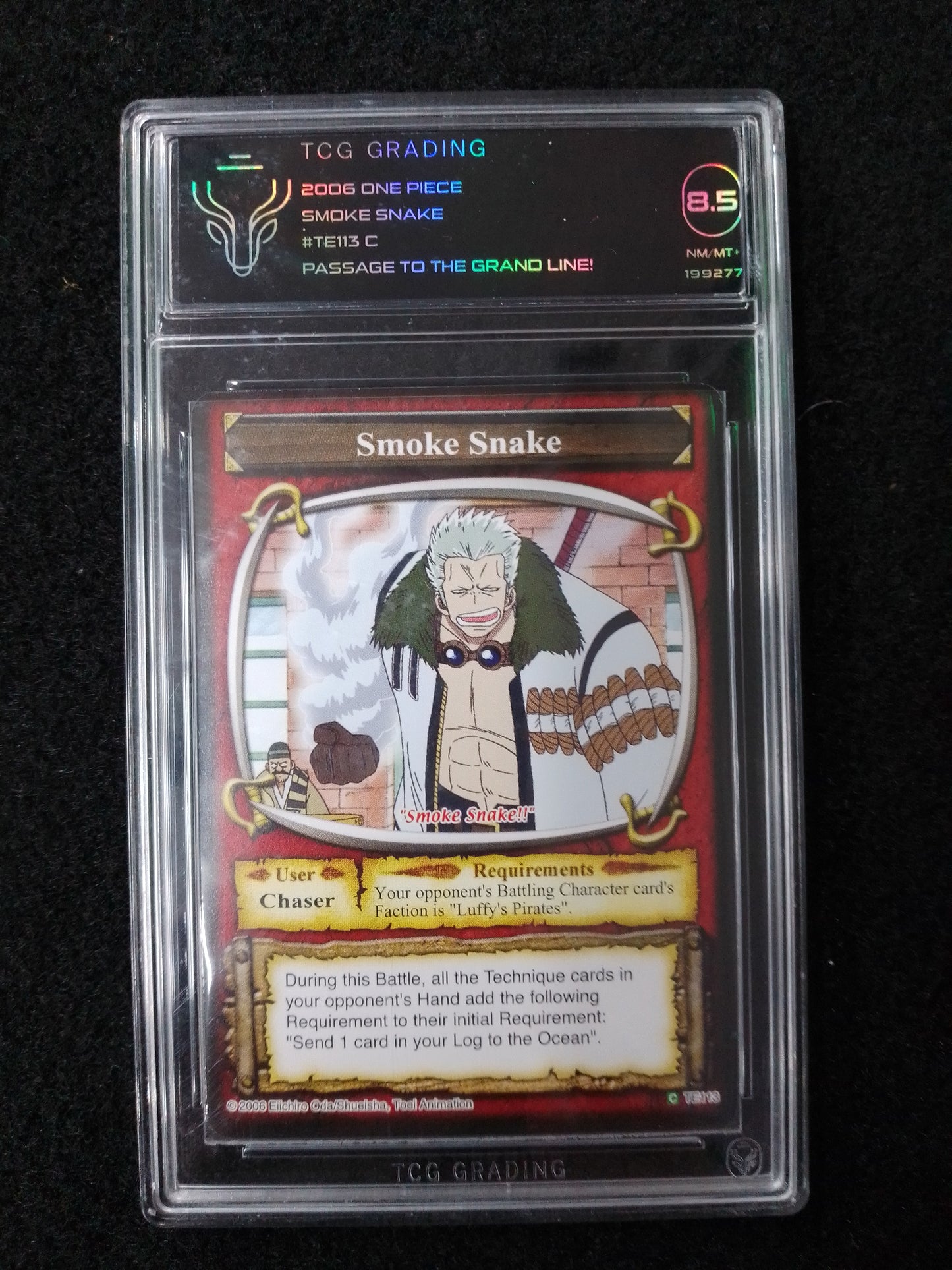 ONE PIECE SMOKE SNAKE #TE113 C 2006 - TCG GRADED CARD 8.5 - N09424