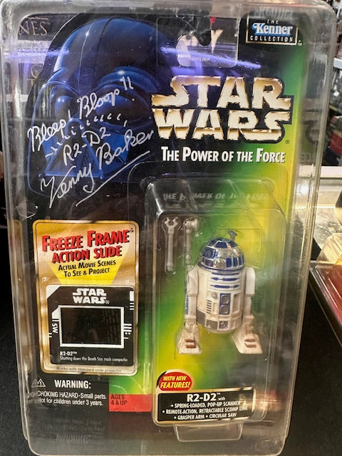 STAR WARS The Power Of The Force R2-D2 Freeze Frame Action Slide Signed Figure