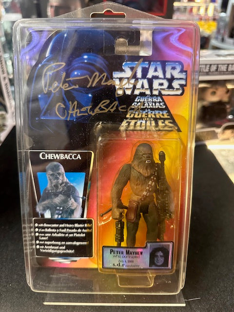 Star Wars Chewbacca figure autographed signed Peter Mayhew sealed 1995