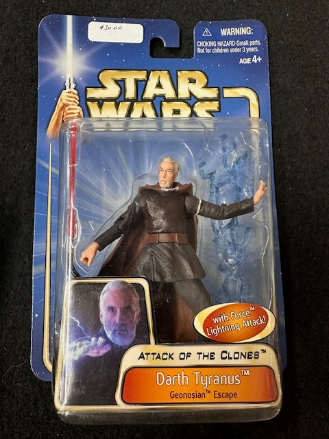 Hasbro Star Wars AOTC Darth Tyranus GEONOSIAN ESCAPE Action Figure 2002