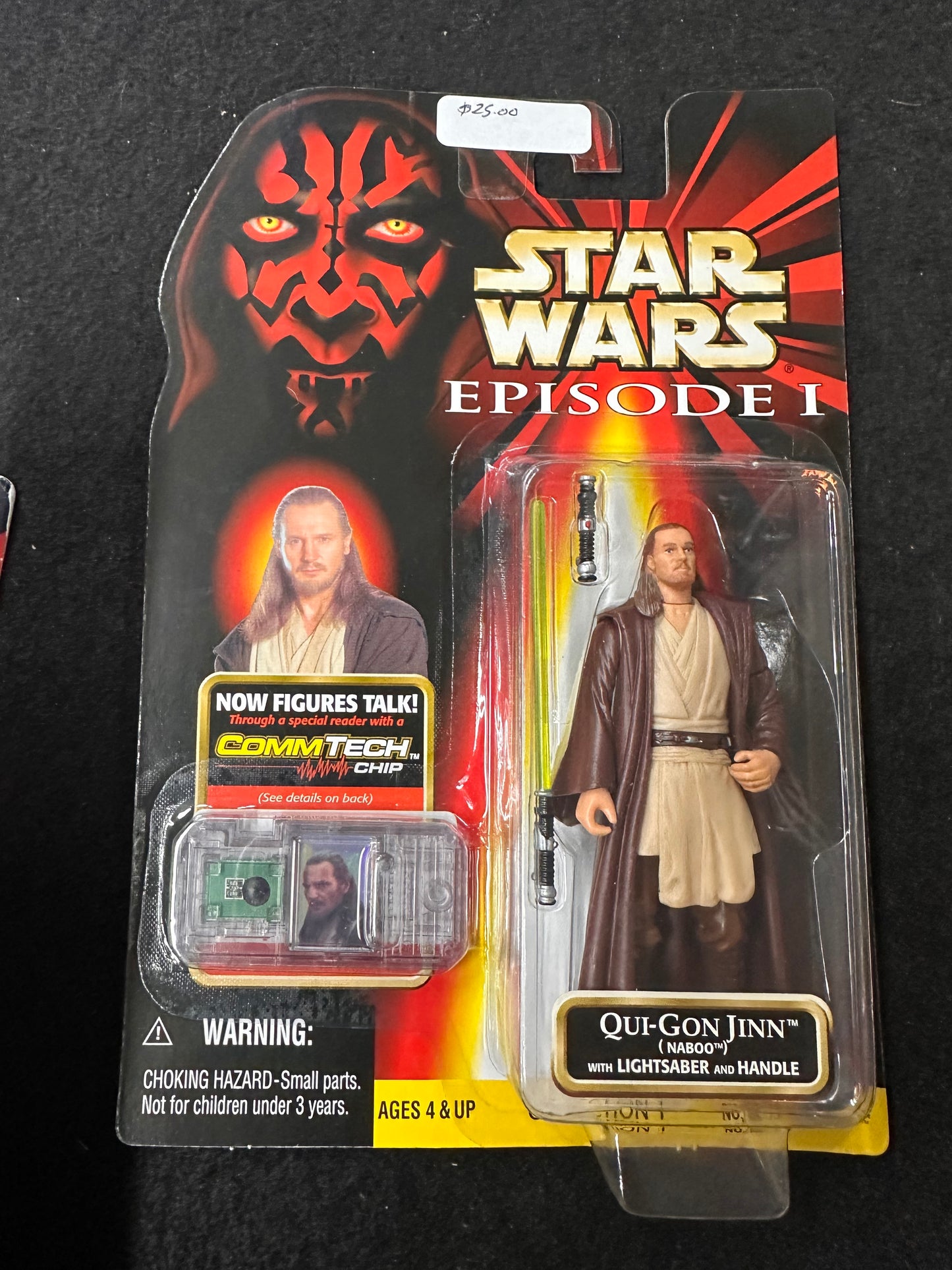 Star Wars Episode I Qui-Gon Jinn Naboo w Lightsaber & Handle w Chip