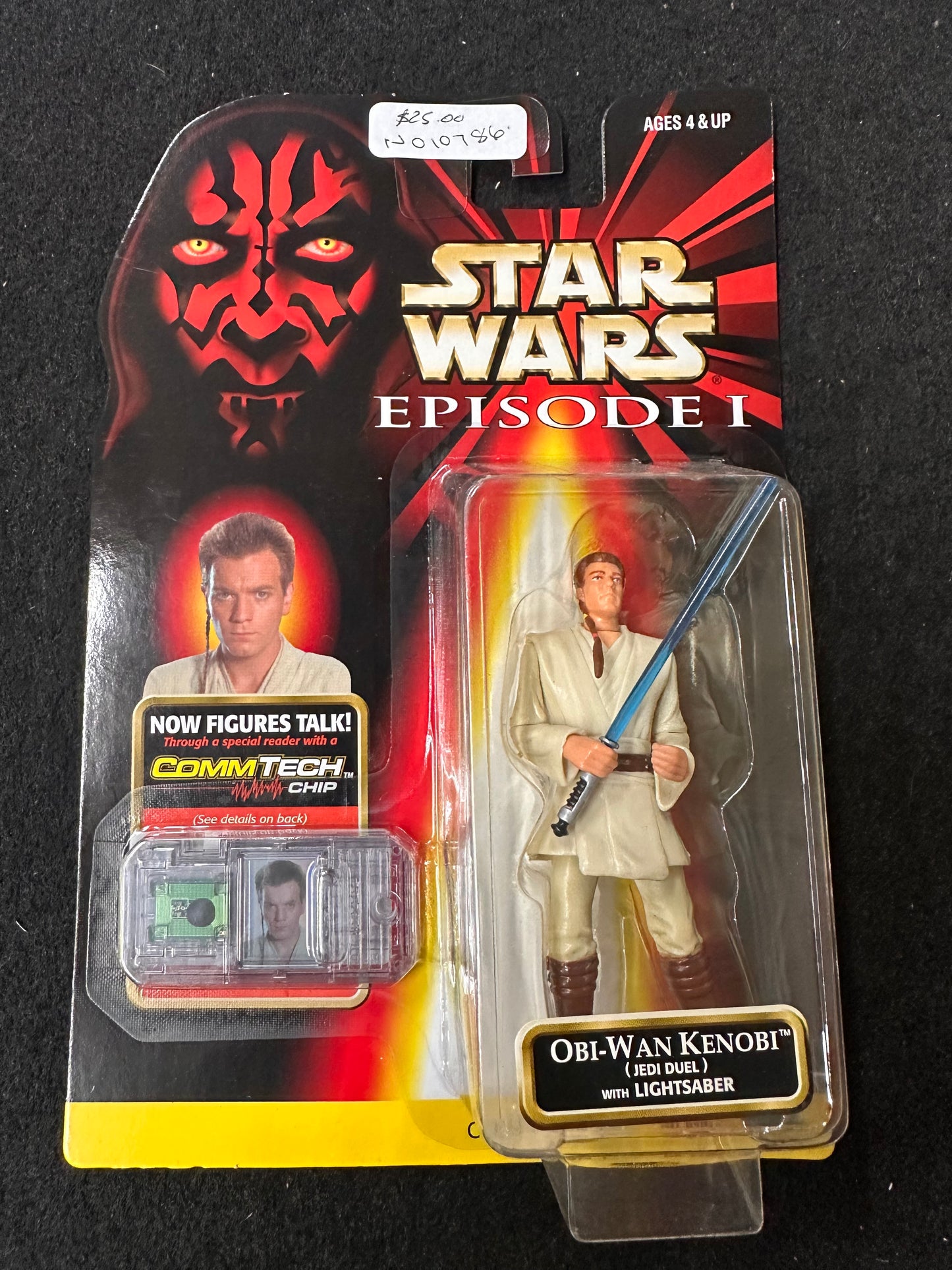 Star Wars Action Figure Obi-Wan Kenobi Jedi Duel Toy Ewan McGregor / 1998 Hasbro