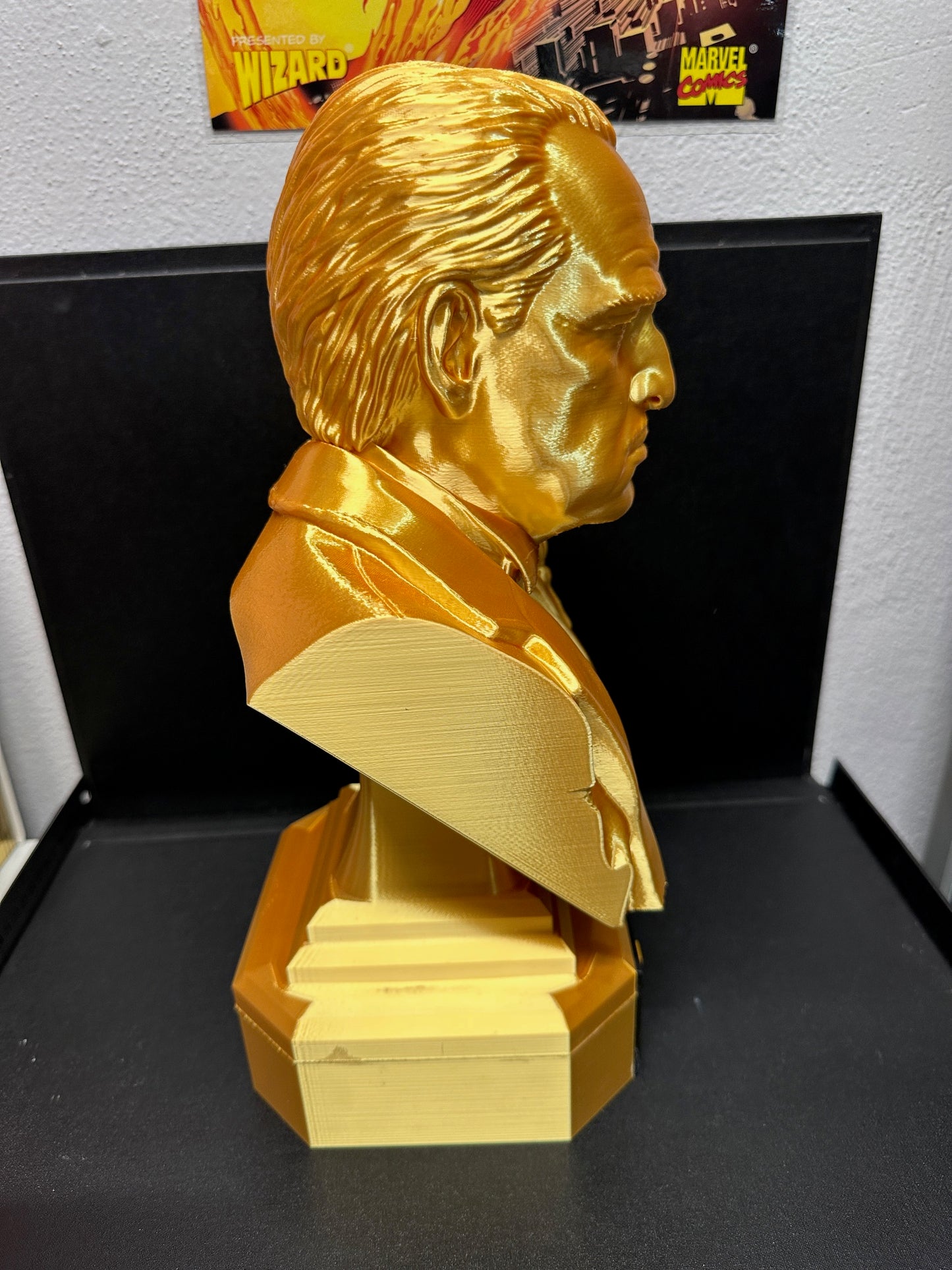 The Godfather Don Vito Corleone Bust Custom Statue - Genco Gold