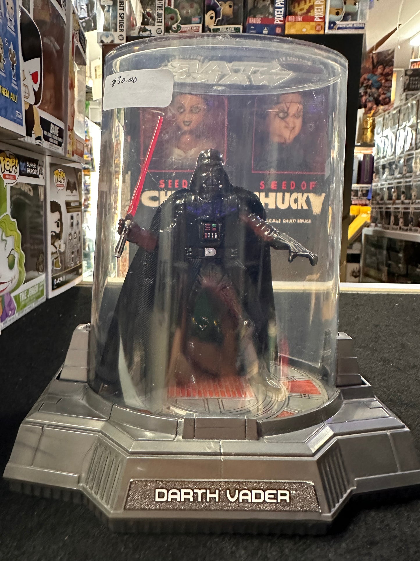 STAR WARS TITANIUM DIECAST DARTH VADER WITH DISPLAY CASE