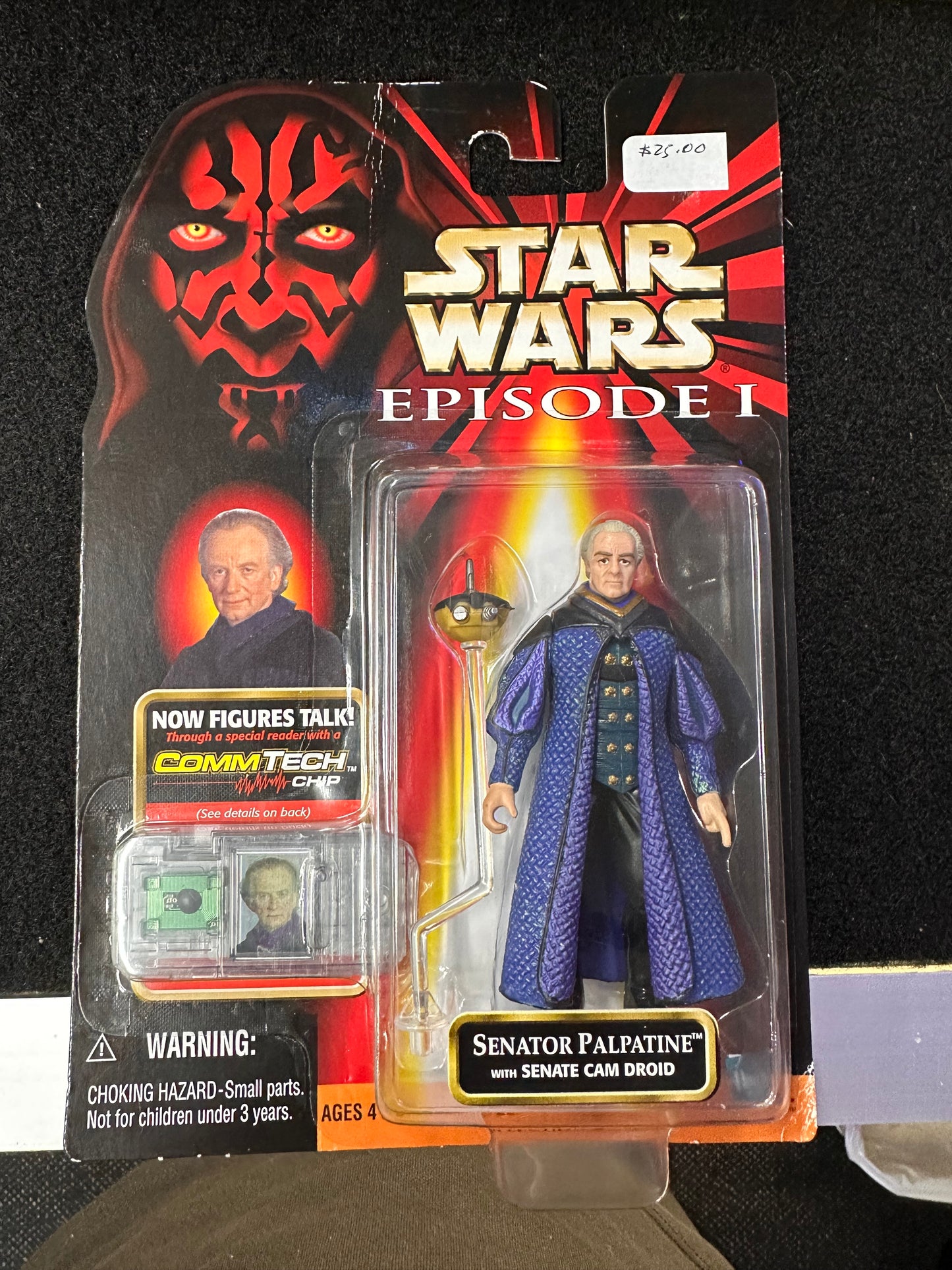 STAR WARS EPISODE 1 SENATOR PALPATINE WIH SENATE CAM DROID (COMMTECH CHIP)