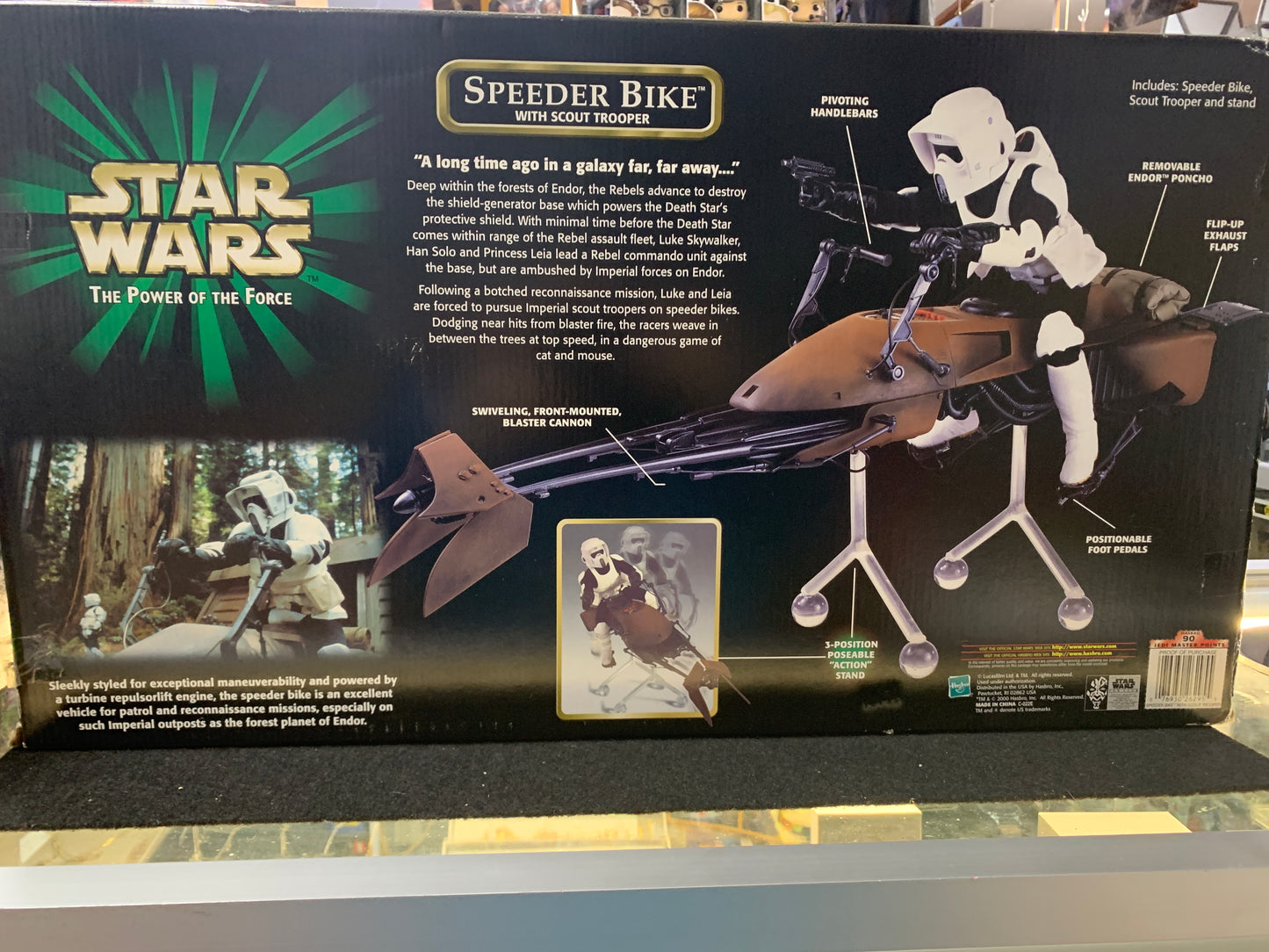 Star wars the power of the force with scout trooper speeder bike Hasbro 2000
