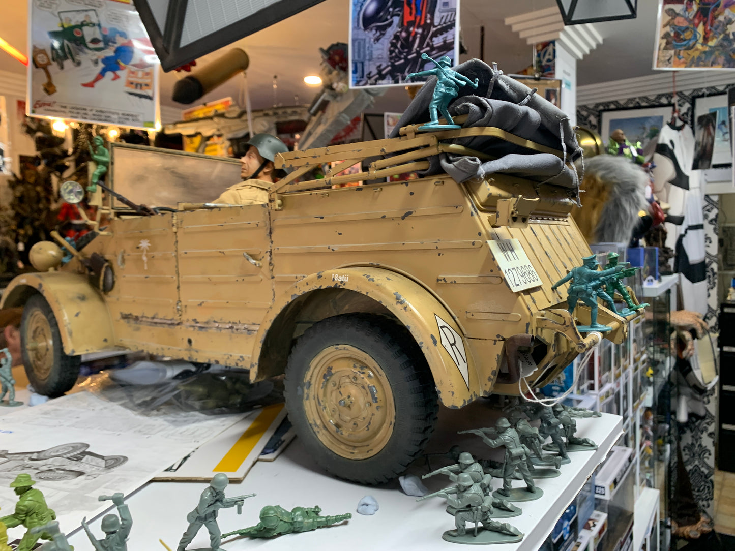 Kubelewagan army vehicle around 1942 model no box already made has some papers very large