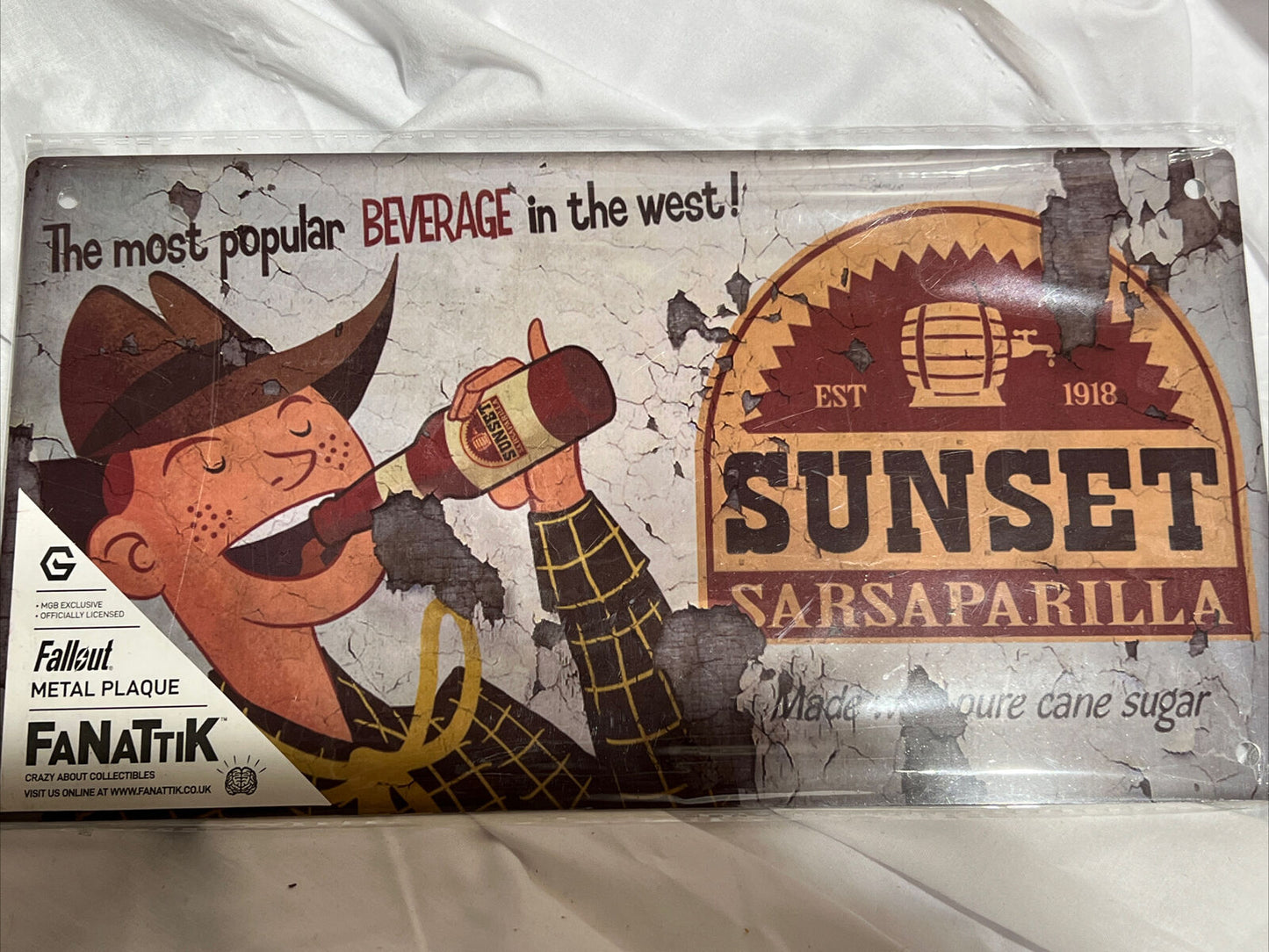 Official FALLOUT Sunset Sarsaparilla Metal Wall Plaque Sign - N06964