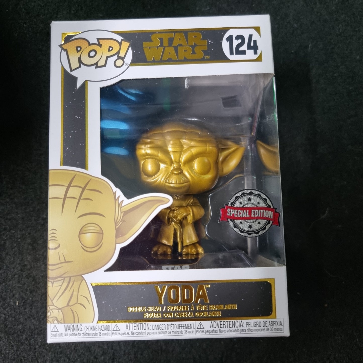 YODA GOLD CHROME #124 Funko Pop Vinyl Figure - Star Wars Galactic Excl