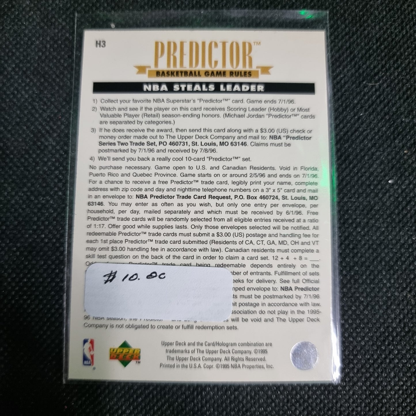 1995 Upper Deck 'PREDICTOR' Steals Michael Jordan #H2